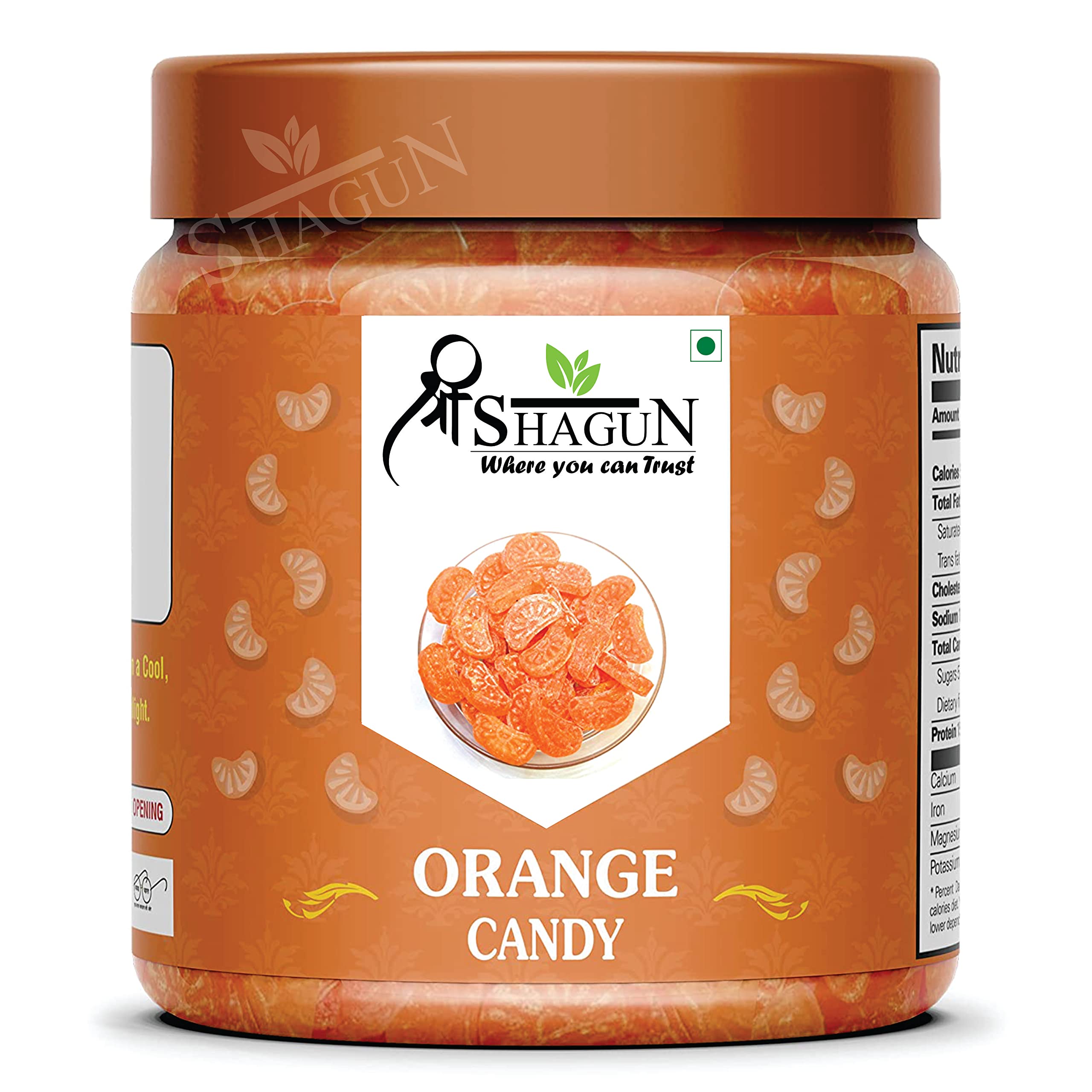 श्री SHAGUN Orange Hard Boiled Candy Refresh Childhood Memories Santra Goli Kahtti Mitthi Same Old Memories Mouth Freshener (600 Gram)