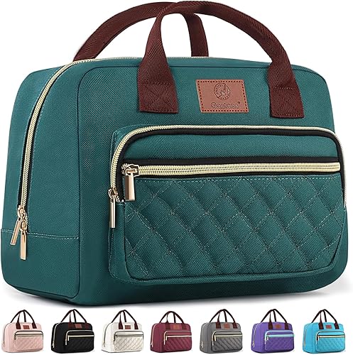 Genteen Lonchera para mujer, lonchera aislada para adultos, reutilizable, linda, para el trabajo, bolsa enfriadora de alta capacidad para el