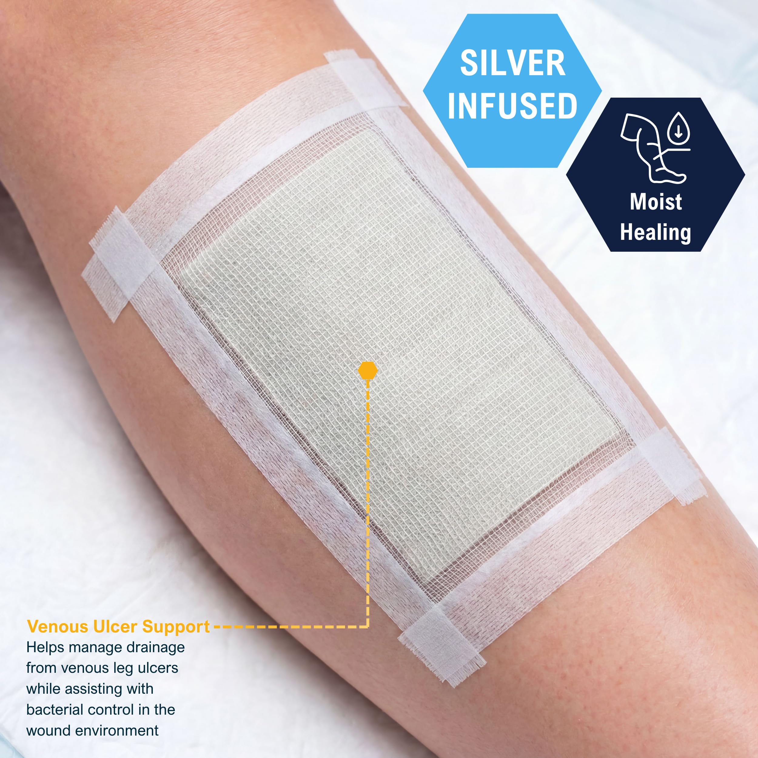 MED PRIDE Silver Calcium Alginate Wound Dressing Pads 4x8 in,Sterile,5-Pk — Amazon image 8