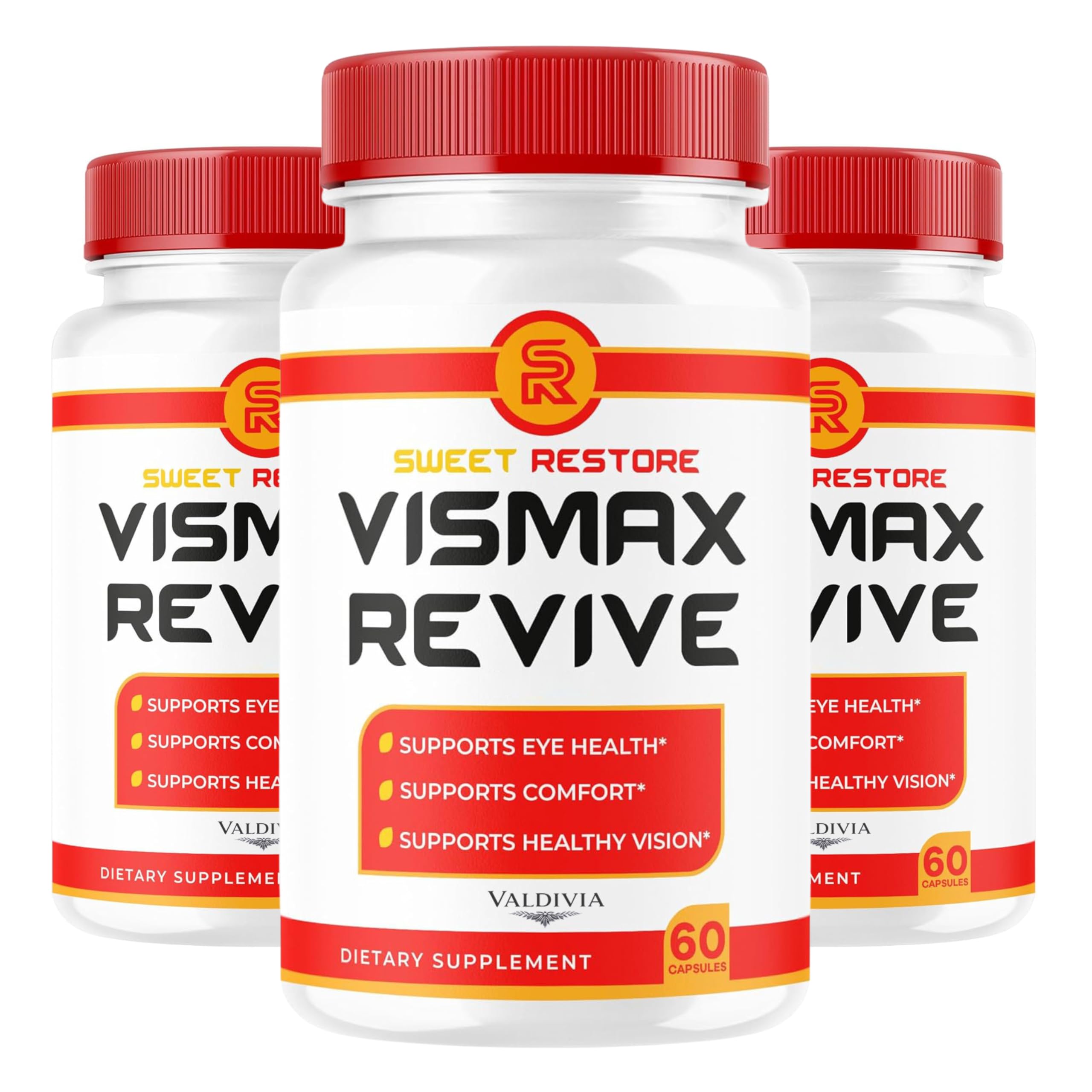 (3 Pack) Vismax Revive - Official VisMax Revive Support Eye Health & Vision Natural Premium Advanced Formula, VisMaxRevive Supplement Multivitamin for Overall Wellness, 180 Capsules for 3 Months