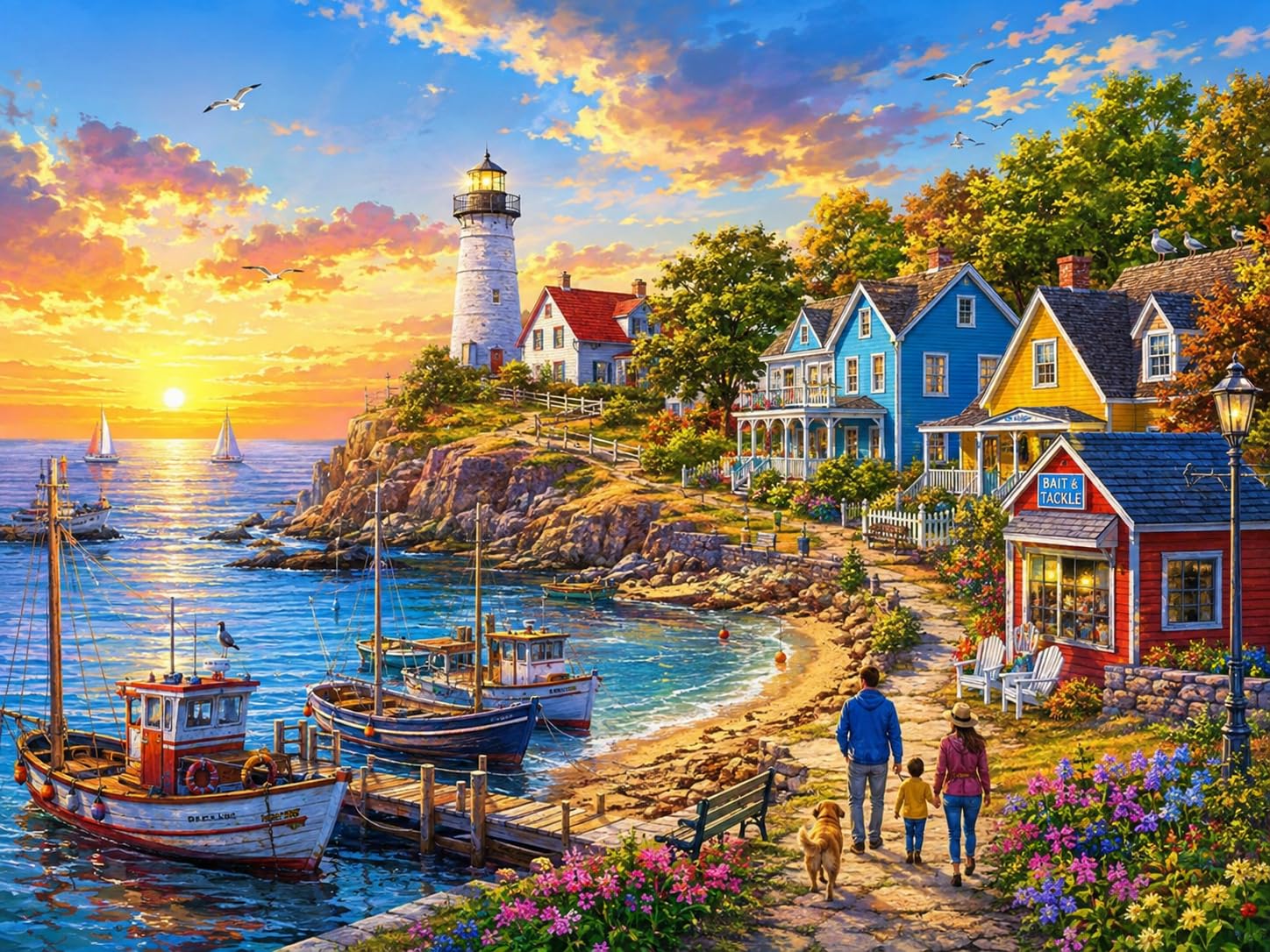 500‑Piece Jigsaw Puzzle for Adults, Lighthouse Harbor