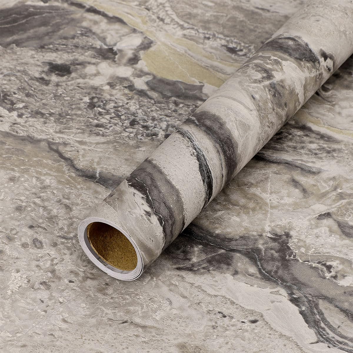 Papier de contact pour armoires aspect marbre gris argenté