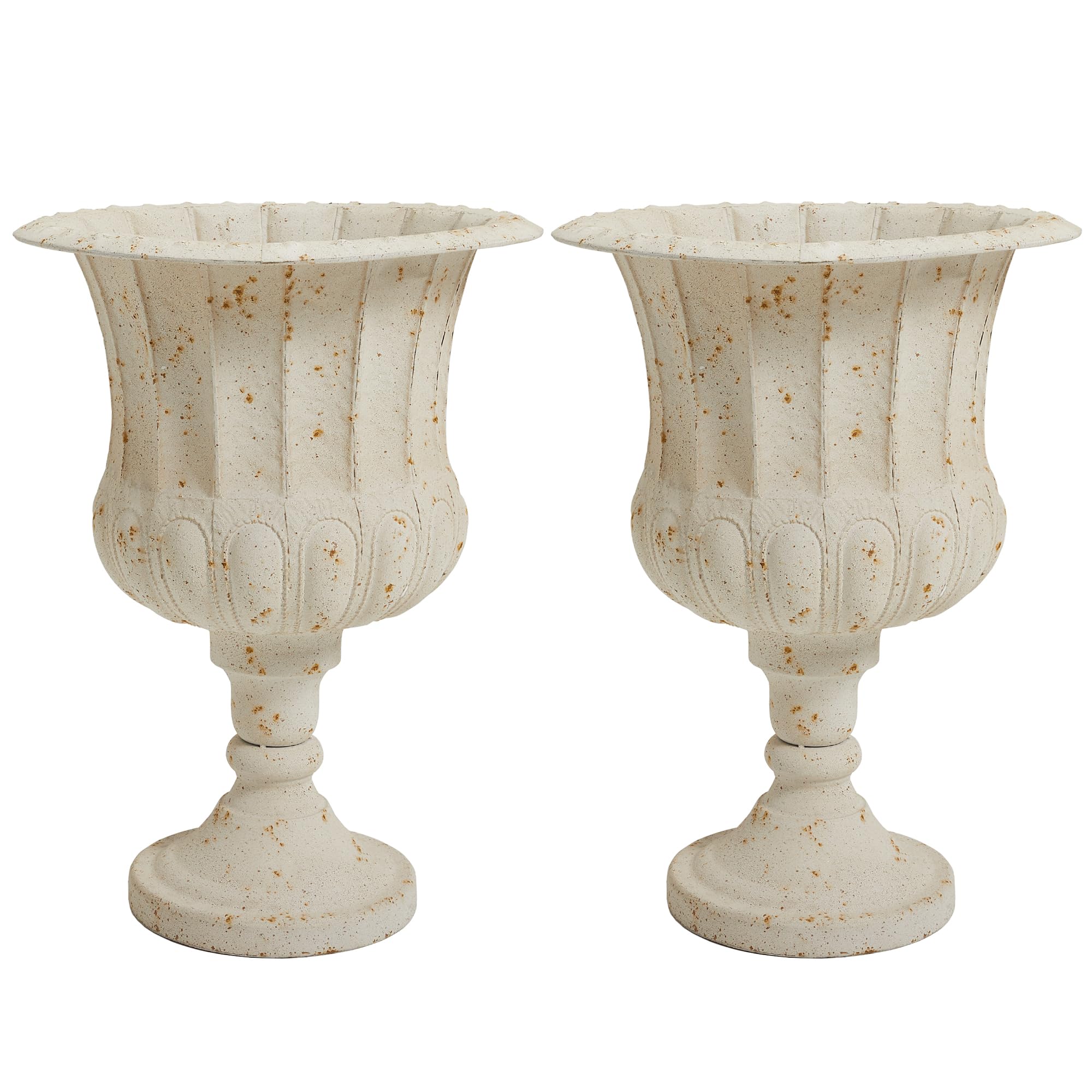 Pots de fleurs en métal classiques de grande hauteur au design traditionnel rustique