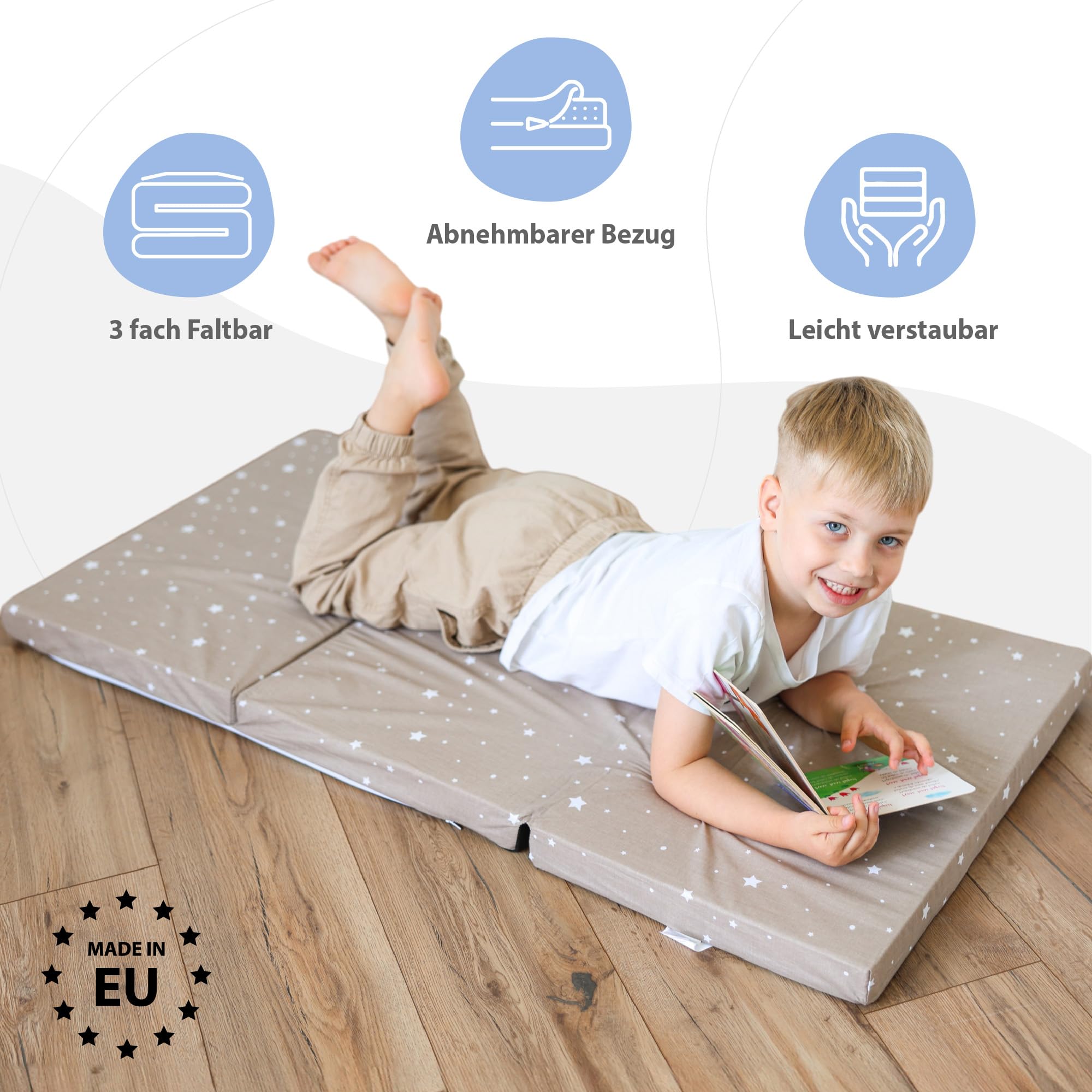 Materasso Lettino Da Campeggio Babysanity 60x120x4 Cm - Sfoderabile, Traspirante, Certificato Oeko-Tex E CertiPUR | Con Borsa Da Viaggio In Omaggio - Foto 4