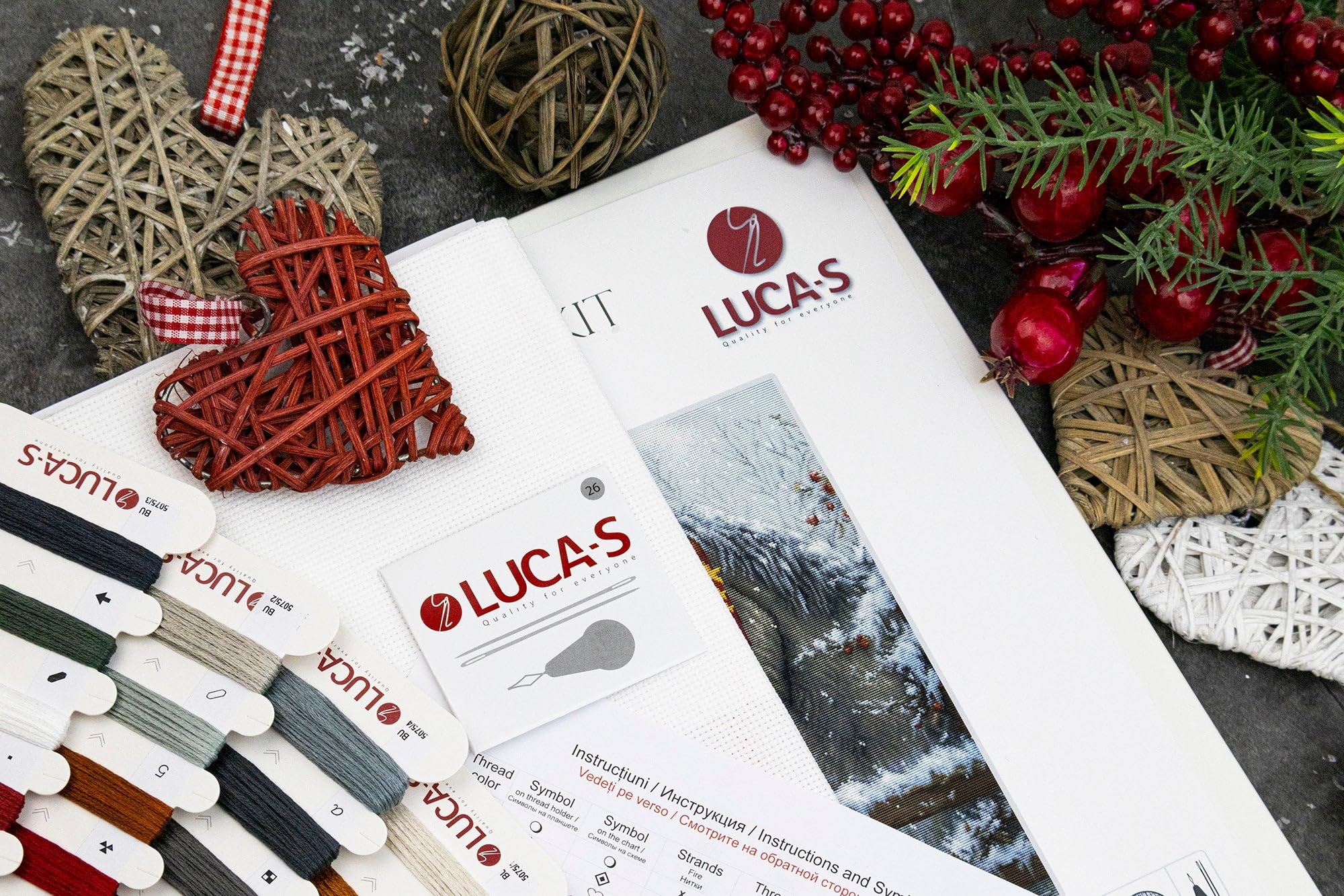 Luca-S Kreuzstich-Set Gold – warme Umarmung BU5075 – gezähltes Kreuzstich-Set für Erwachsene, Handarbeits- und Stickset