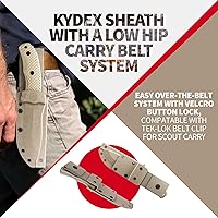 Vista 4 de Off-Grid Knives - Backcountry Coyote V2 Fixed Blade, Cryo D2, Graywash Finish, G10 Scales, Full Tang, Kydex Sheath, Belt Attachment, Camping