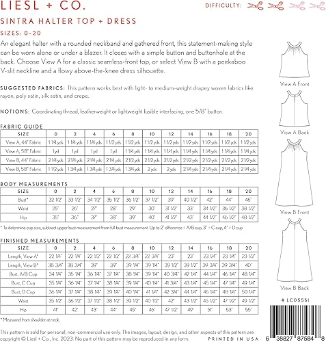 Miniatura 2 de Top halter Sintra + patrón de costura de vestido