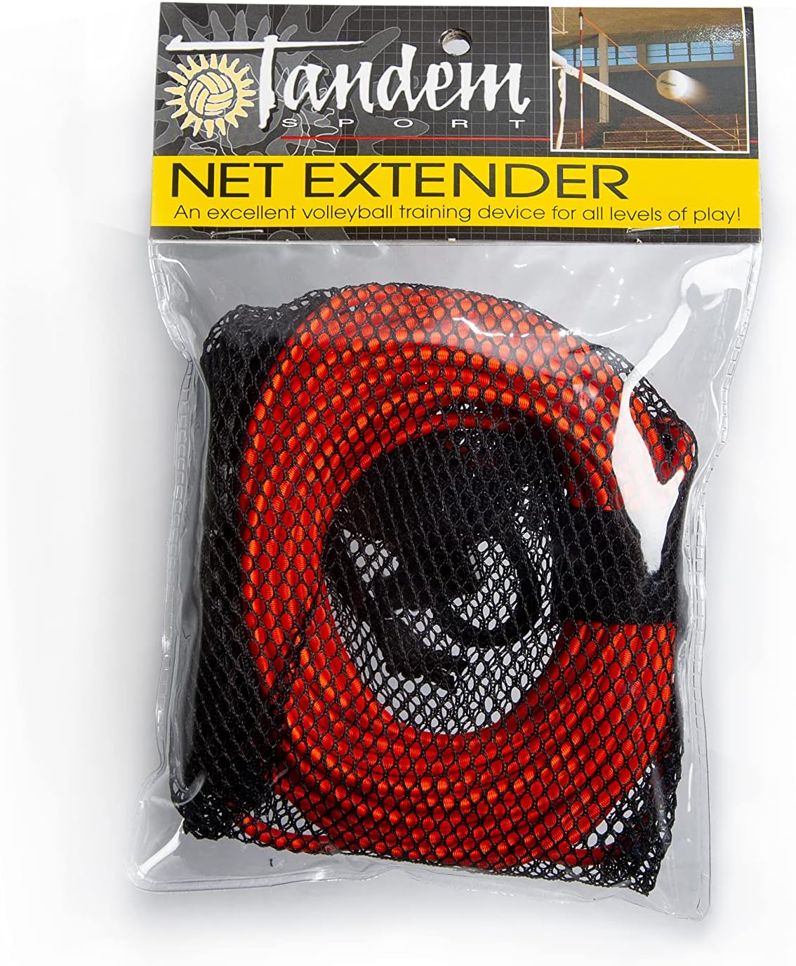 Tandem Sport Net Extender Volleyball Training Tool - Raises Net Height for Serving, Blocking & Hitting Drills - Durable, Elastic Volleyball Training Aid - Volleyball Training Equipment