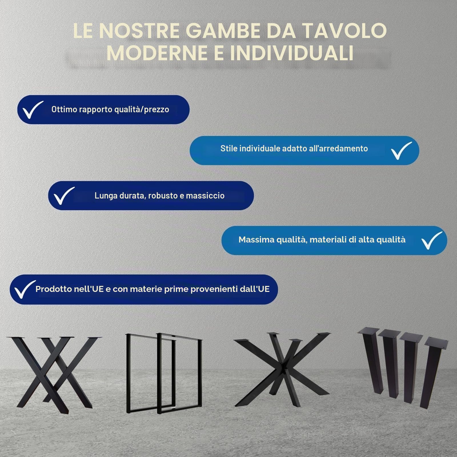 Piedini da tavolo in metallo Mikado, colore nero, aspetto delicato, altezza regolabile per esterni/casa, tavolo da pranzo con struttura a croce, altezza 72 cm