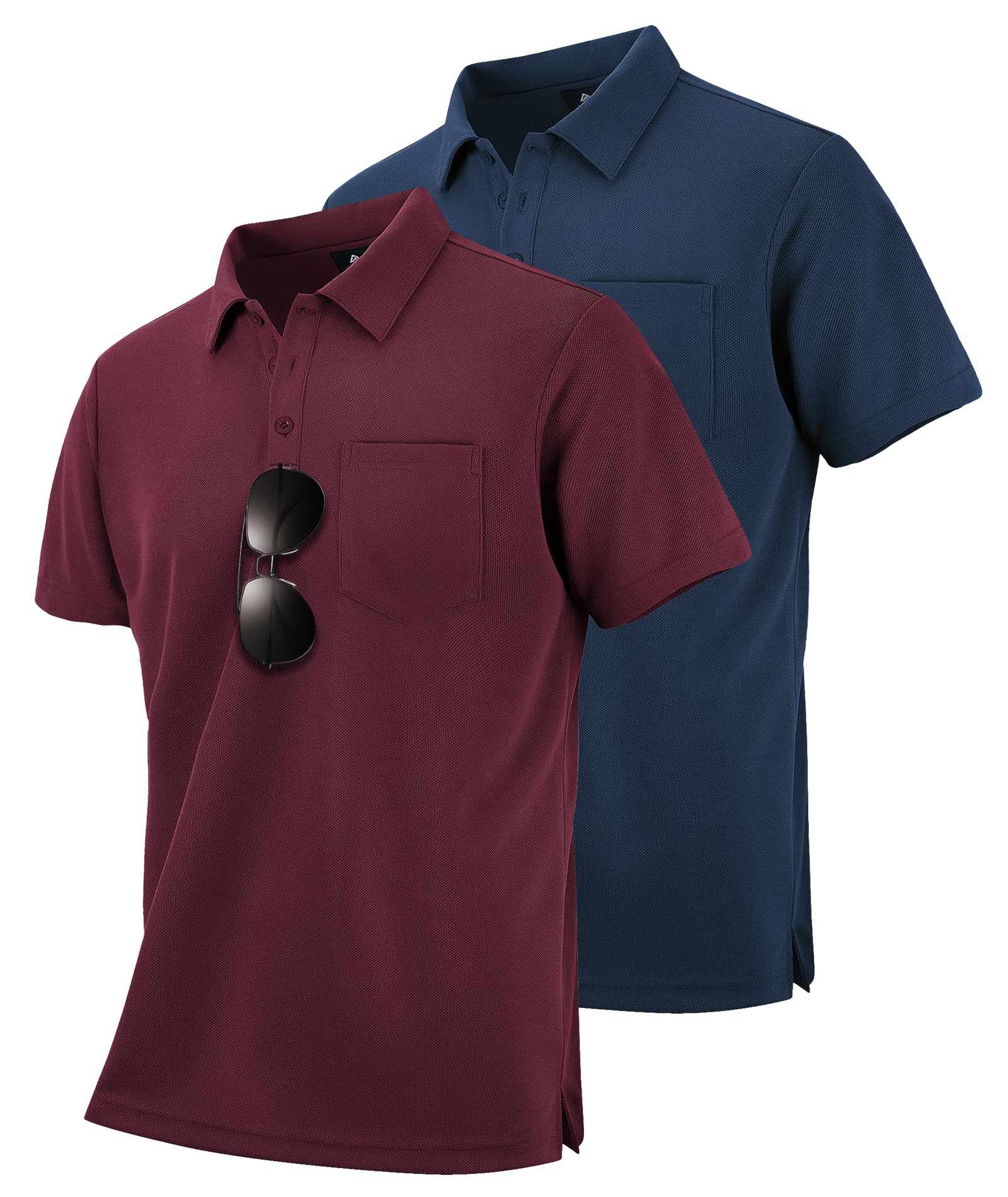 SwissWell Lote de 2 Polo Hombre Manga Corta Transpirable Golf Polos Camisa para Hombre - 2