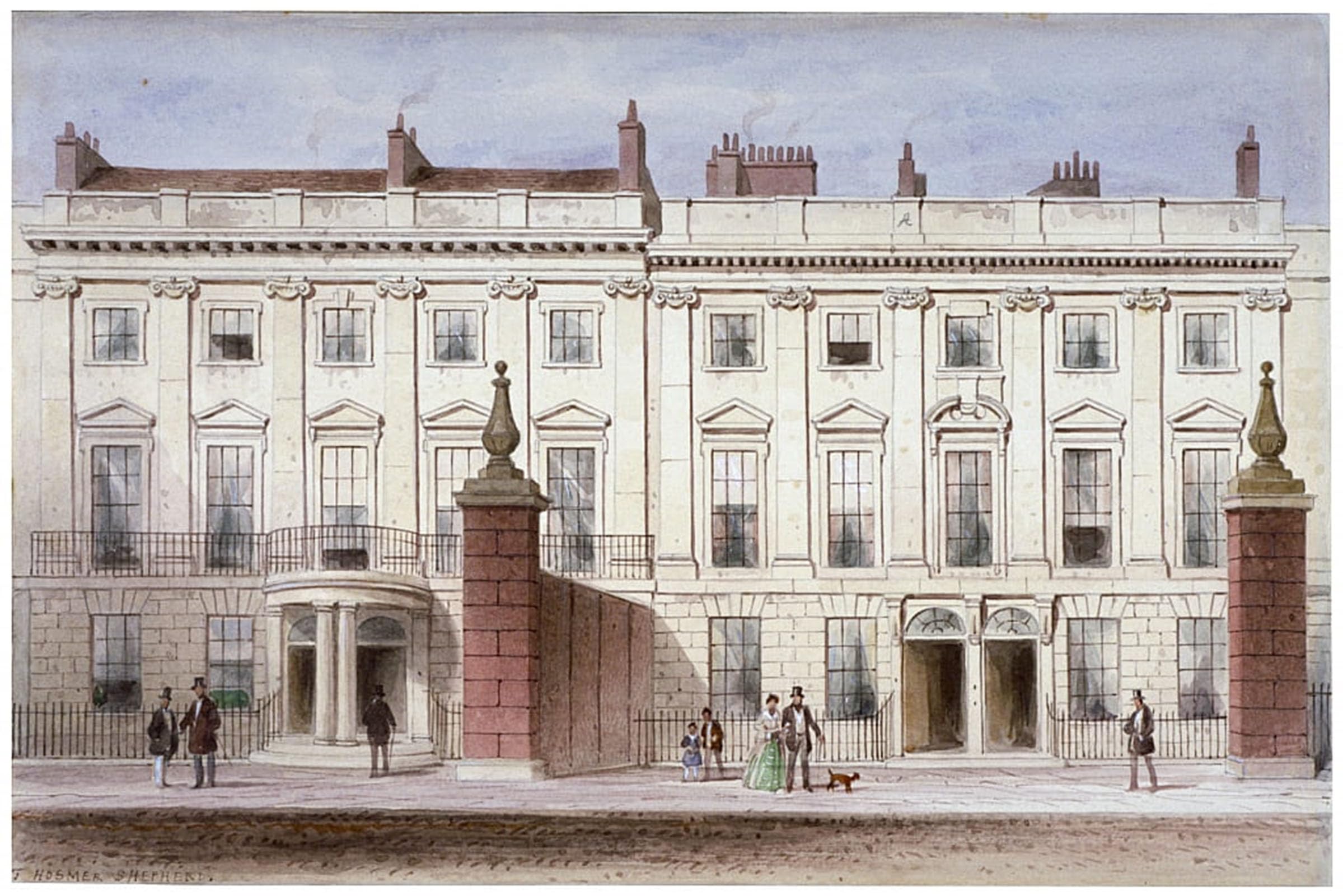 ARTXLXXBN Famous Art Print Poster Vintage Wall Art View Inn Fields Showing Lindsey House Holborn London by Hosmer Shepherd Canvas Art Poster for Home Decor 60x90cm