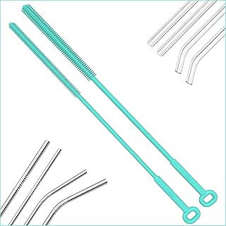 Reusable Silicone Straw Brush,Straw Cleaner,Pipe Cleaners,Extra Long Straw Cleaner Brush for Cleaning Bottle Metal Glass Straws Drink Lid,Straw Cover,Smoothie Straw,Drinking Straw Cleaner Brush