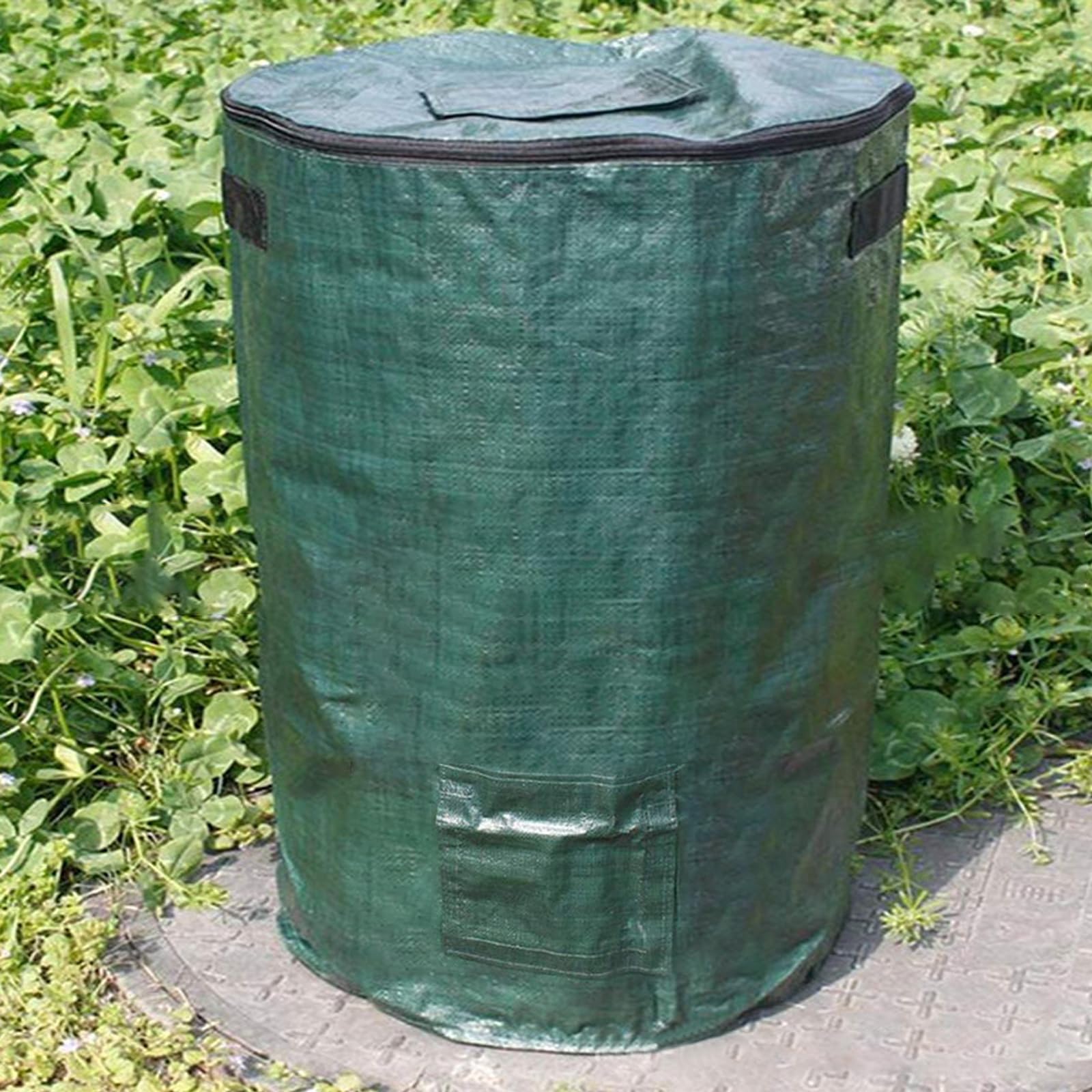 Worek na kompost 80 galonów (300 L), kosz na odpady kompostowe, ogrodowy kosz na kompost, ogrodowy kosz na śmieci (2 zielone sztuki)