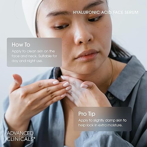 Miniatura 9 de Advanced Clinicals Crema corporal hidratante de ácido hialurónico + suero de ácido hialurónico 2 piezas para el cuidado de la piel | Suero facial y