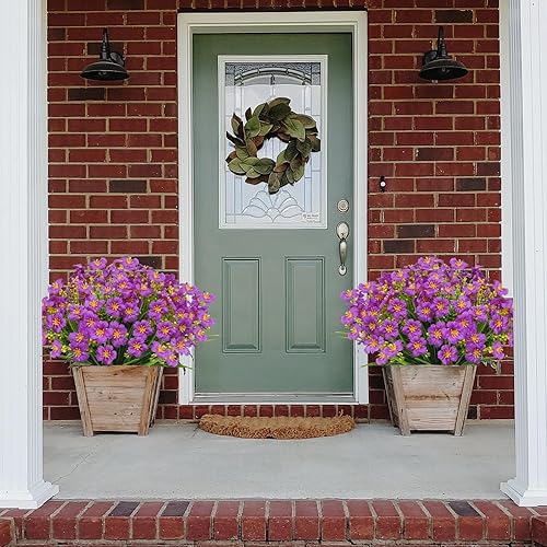 Miniatura 3 de 16 piezas de flores artificiales para exteriores, resistentes a los rayos UV, plantas artificiales falsas para el hogar, boda, cocina, jardín,