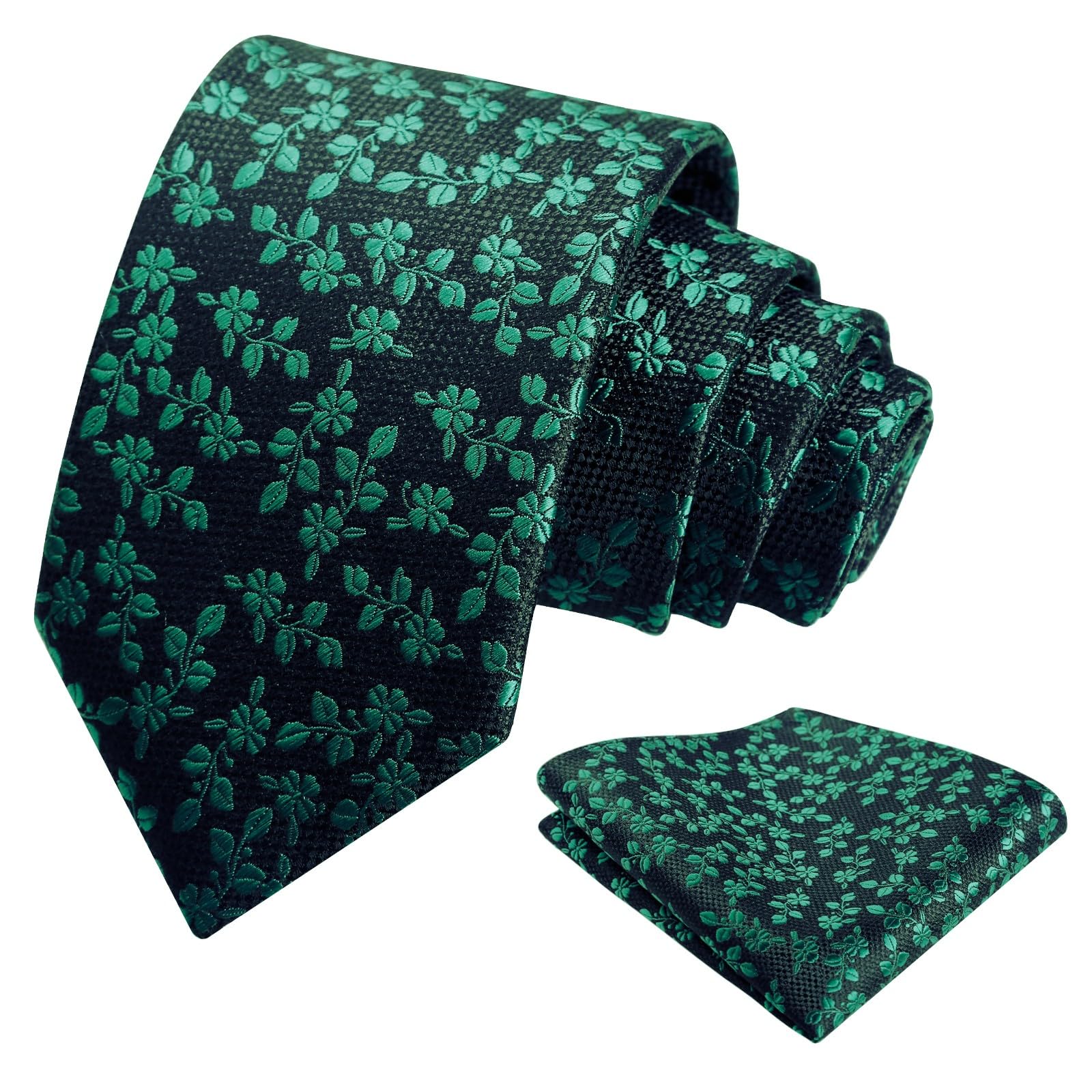 Alizeal Mens 3.15inches Leaf Flower Pattern Tie Set