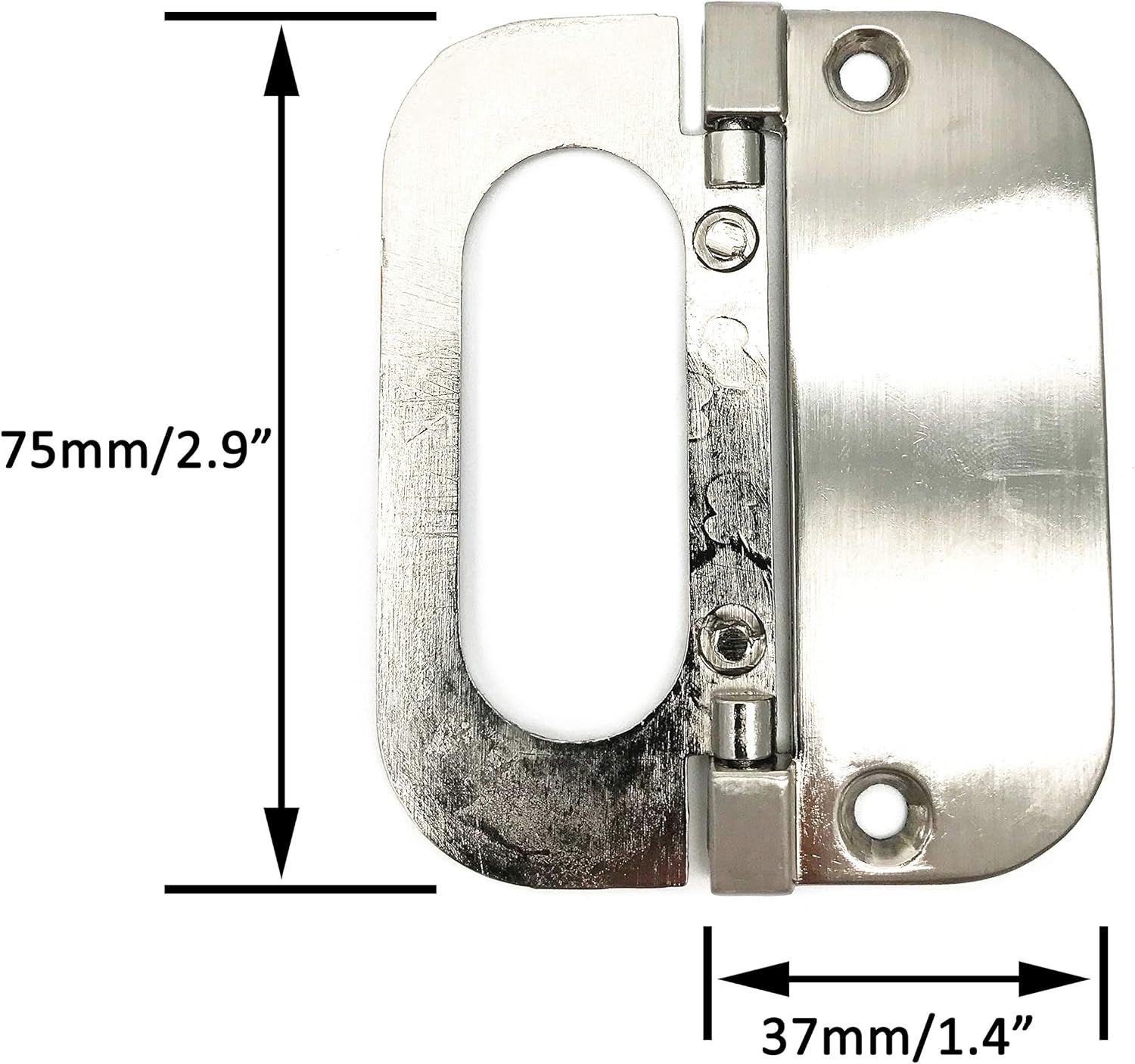 XMHF Recessed Type Furniture Wardrobe Drawer Pull Handle Silver Flat Cabinet Flush Ring Pull 3pcs