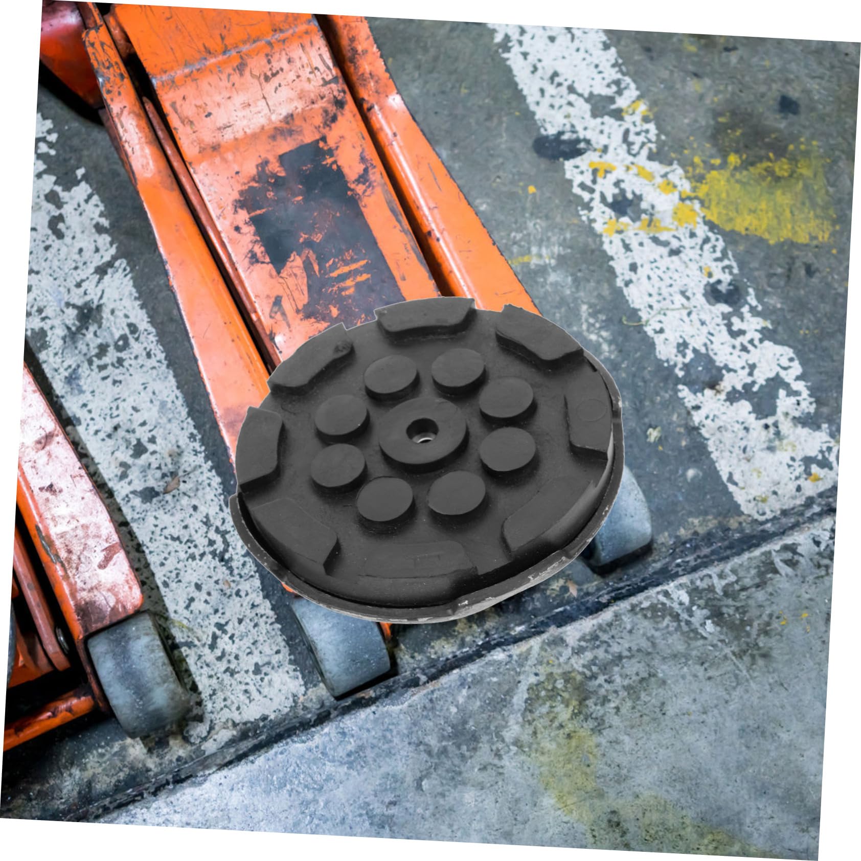 Adattatore per Martinetto Idraulico Nero Cuscinetti in Gomma e Acciaio, Design Orizzontale Facile da Installare per Sollevamento Sicuro e Stabile
