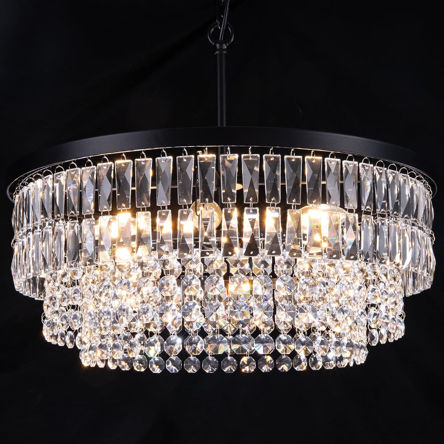 TOCHIC Crystal Chandelier, 6Light Modern Chandeliers for Dining Room