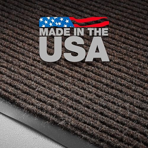 Miniatura 3 de Consolidated Plastics Brush Dry - Tapete para entrada interior y exterior, 3 pies de ancho x 6 pies de largo, color marrón