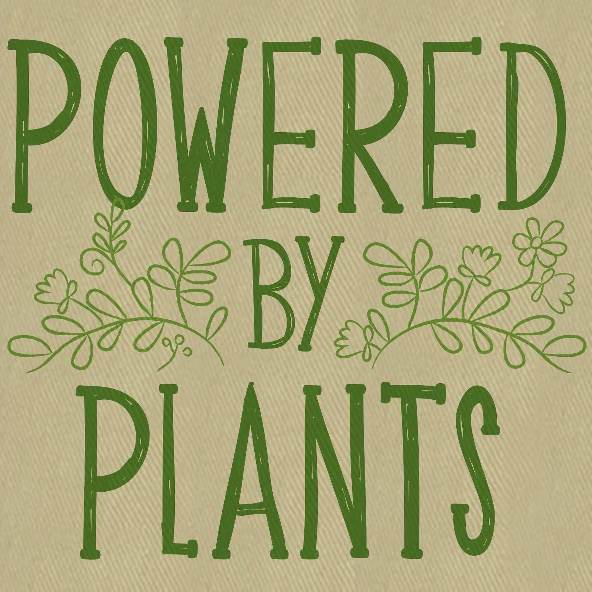 CafePress Powered By Plants Canvas Lunch Bag with Strap Handle