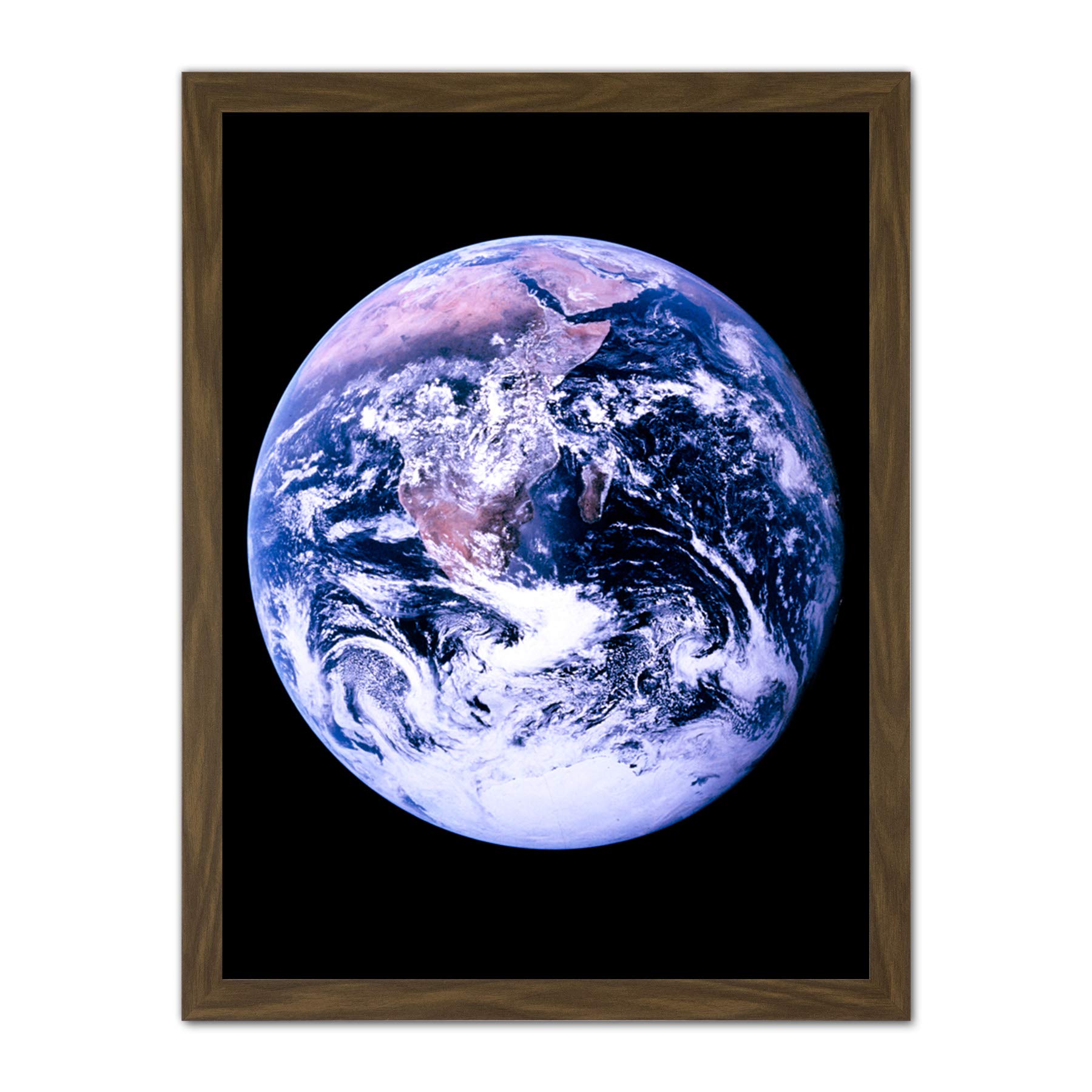 Artery8 NASA Earth Apollo 17 Blue Marble Photograph - Large Framed Wall Art Print - W18" x H24"