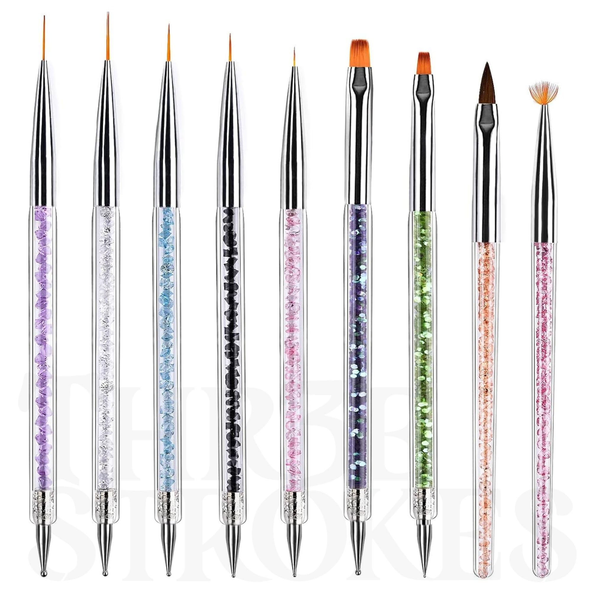 Art Brushes, 9PCS Nail Brushes With Liner Brush and Dotting Pens for Home Use and Professional Salon (NSB1)-image-7