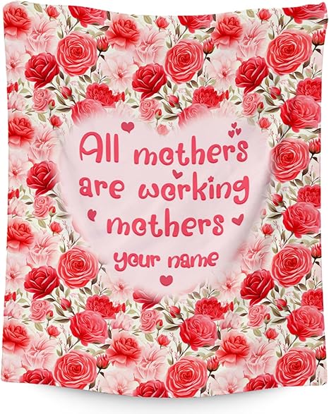 Custom Blanket Gifts for Mom/Wife/Daughter/Sister Name - Pink Blanket to Mom's Gift - Cozy Soft Fleece 30x40 Inch Throw for Festivals Holidays