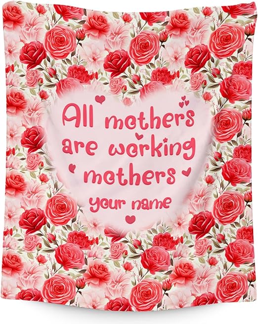 Custom Blanket Gifts for Mom/Wife/Daughter/Sister Name - Pink Blanket to Mom's Gift - Cozy Soft Fleece 30x40 Inch Throw for Festivals Holidays