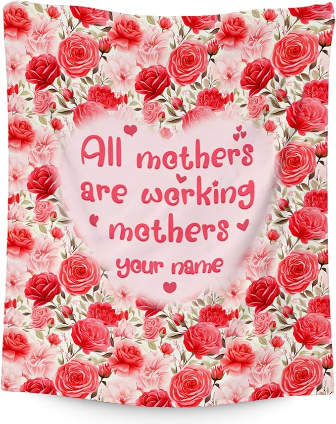 Custom Blanket Gifts for Mom/Wife/Daughter/Sister Name - Pink Blanket to Mom's Gift - Cozy Soft Fleece 30x40 Inch Throw for Festivals Holidays