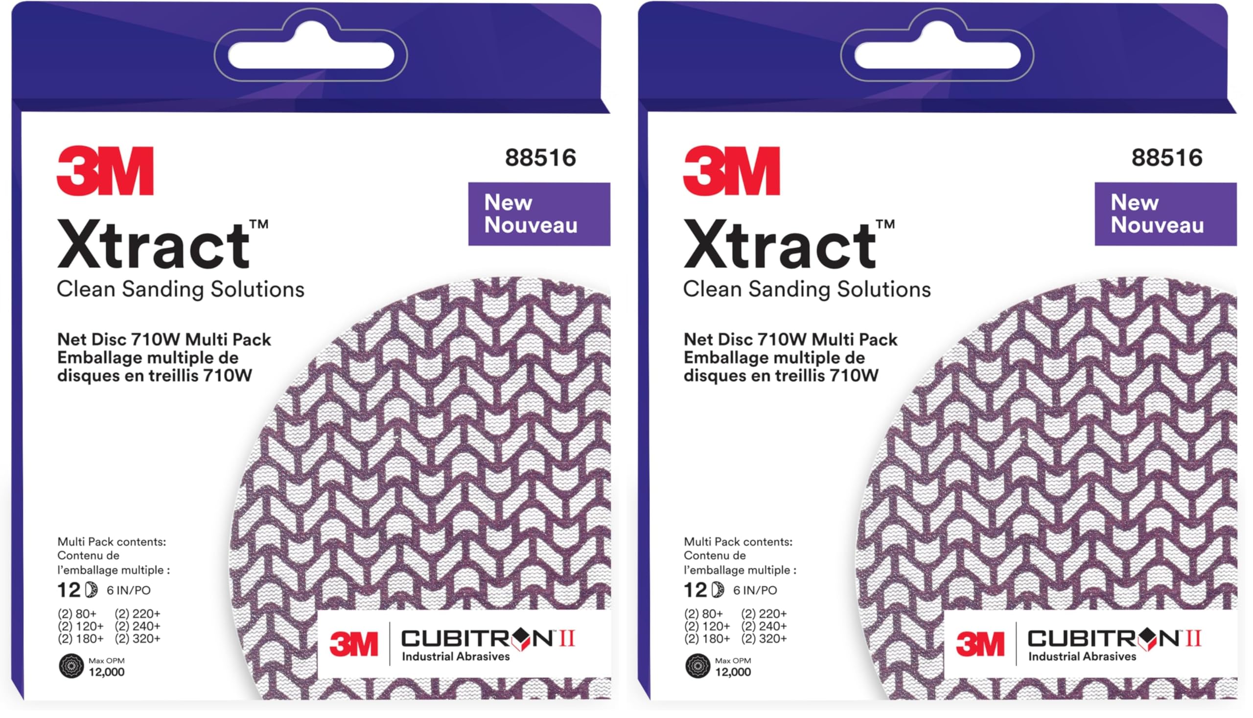 3M Xtract Cubitron II Gitternetz Schleifscheibe 710W, 152 mm x NH, 80+, 120+, 180+, 220+, 240+, 320+, Multi-pk, kletthaftend, wenig Staubentwicklung, lange Lebensdauer, 12 Stück (Packung mit 2)