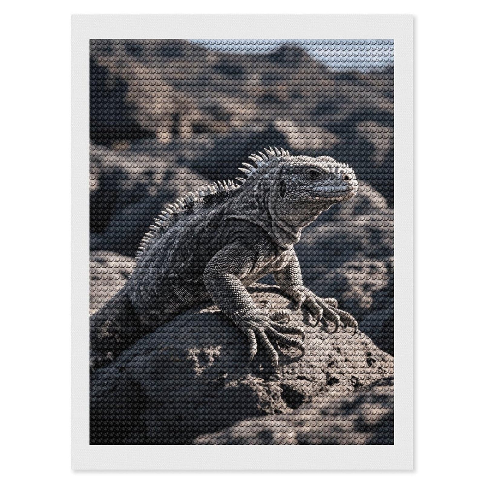 FodPand MarineIguana 5D Diamond Painting Kits for Adults Beginners Full Drill Round Diamond Dots Pictures Gem Art Supplies for Home Wall Room Decoration DIY Craft Set Gift 12x16