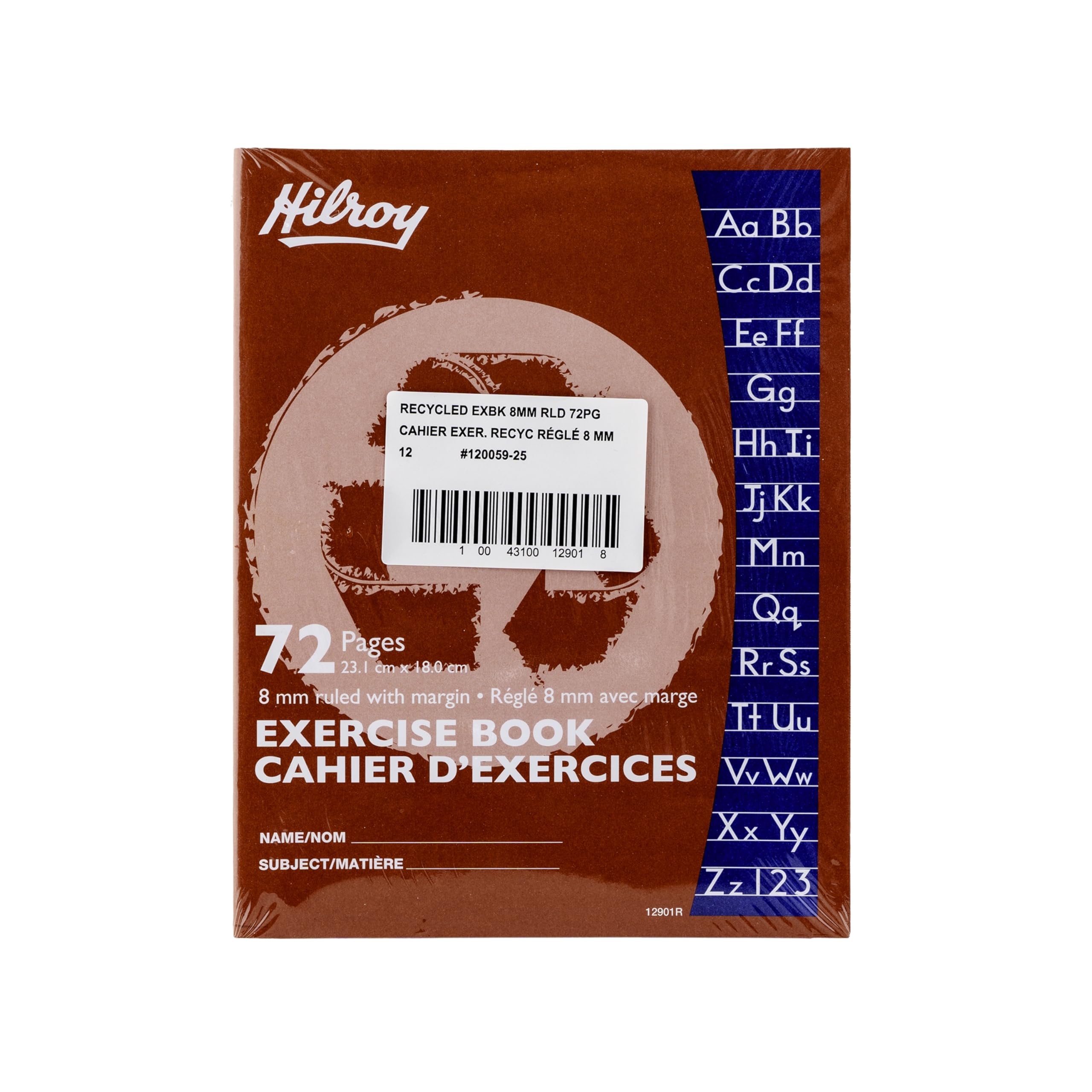 Hilroy Recycled Stitched Exercise Book, 8 mm Ruled with Margin, 72