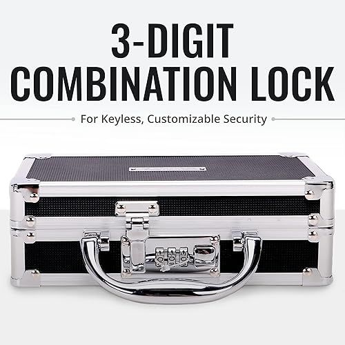 Miniatura 6 de Vaultz Estuche seguro para medicamentos con cerradura de combinación, paquete de 1 estuche, 8.35 x 5 x 2.5 pulgadas, color negro