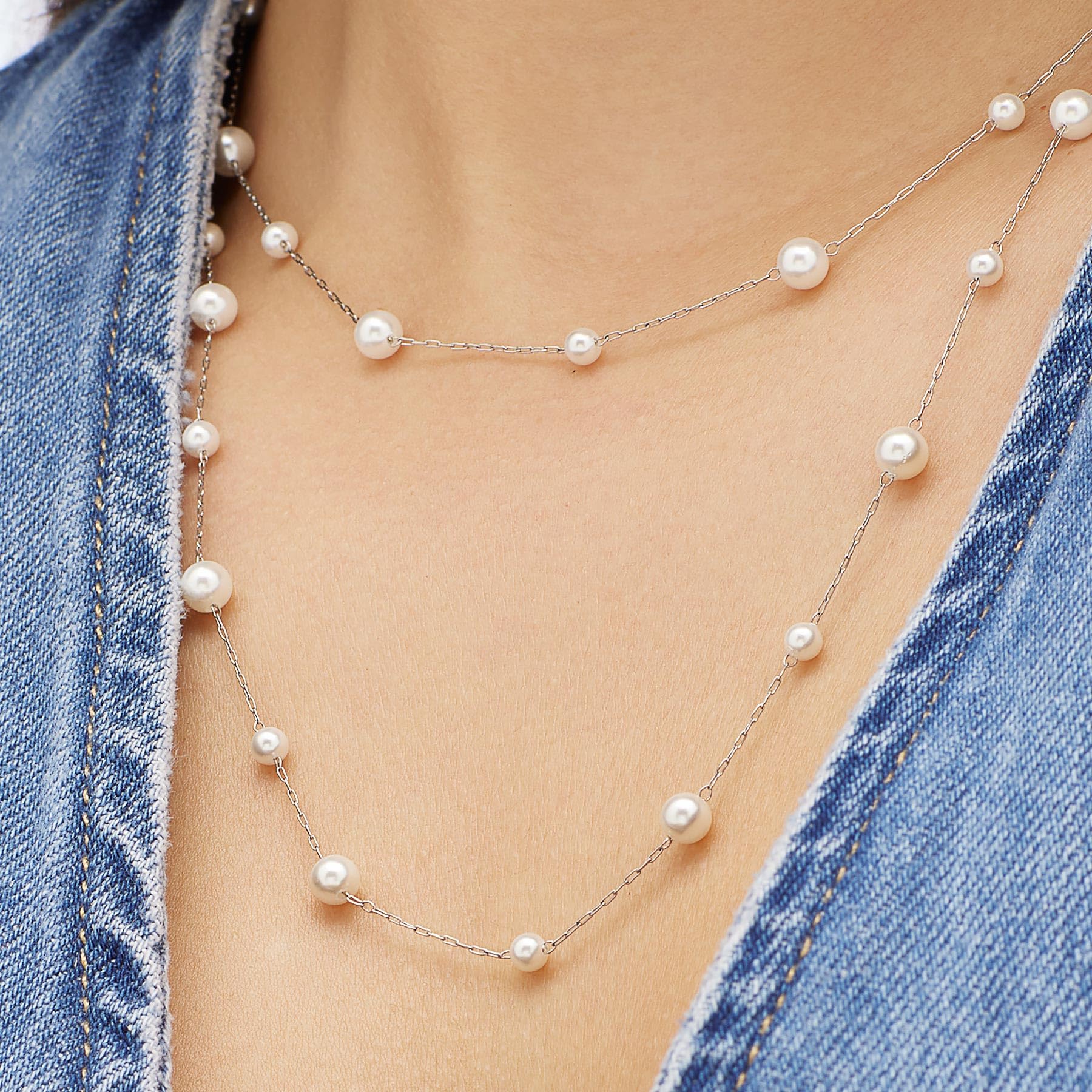 S'Agapõ Collana Donna in Acciaio e Perle | Collezione Wisdom - SWI09