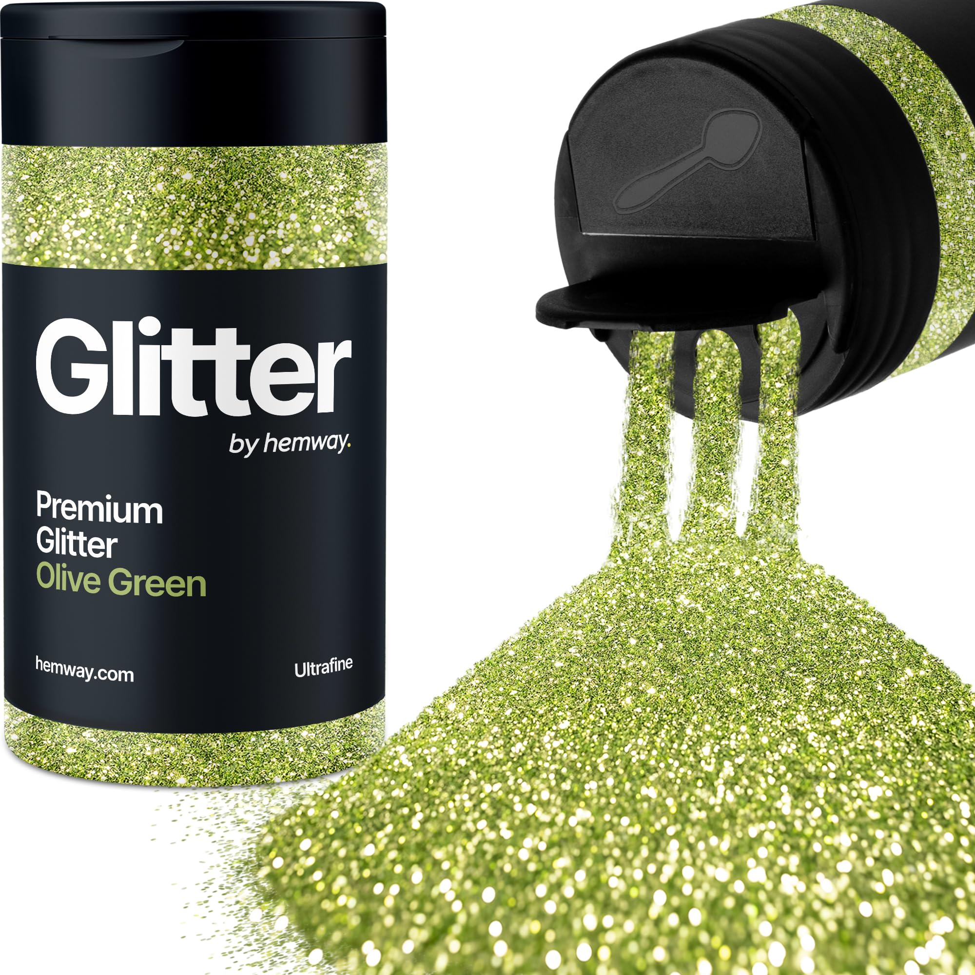 Olive Green Glitter Shaker, 130g Ultrafine Glitter, Crafts 1/128" Metallic Flake Olive Green Sequins, Resin & Epoxy Crafts