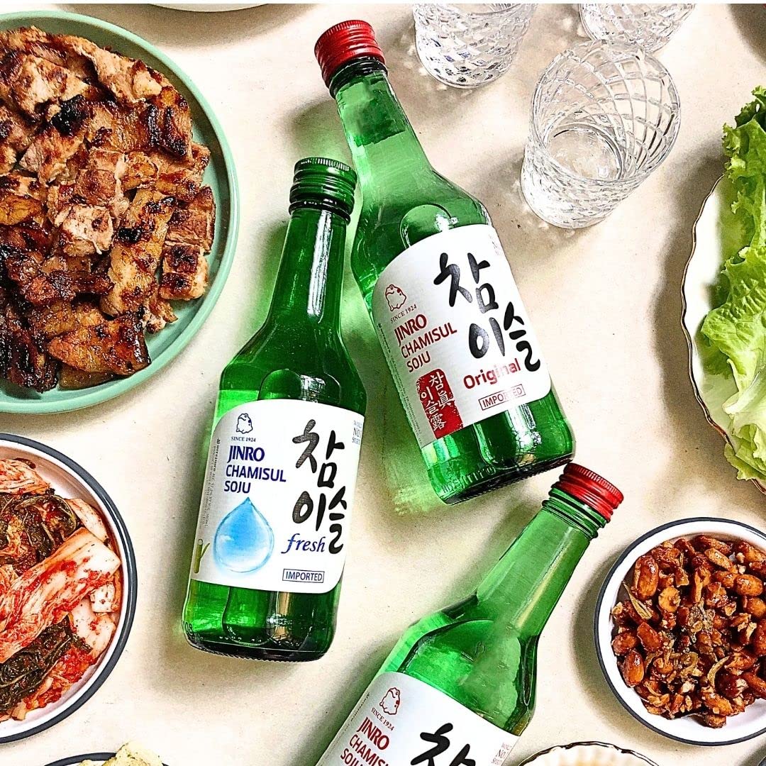 Jinro Chamisul - Soju Coreano Original. Bebida Coreana.350ml 20% vol. (Pack de 2 botellas)
