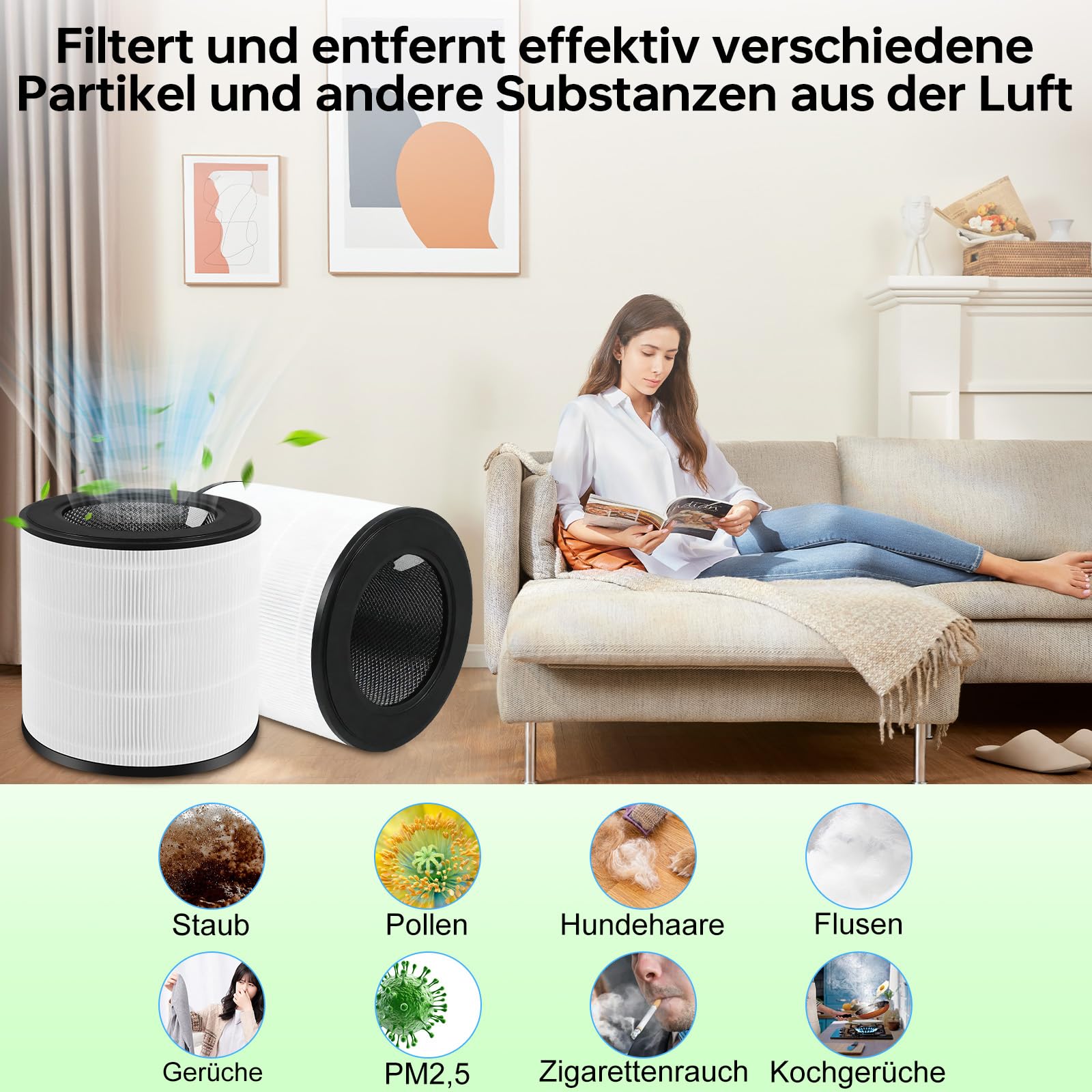 FY0293/30 Ersatzfilter mit Aktivkohle für Philips Serie 800 & 900 Luftreiniger, AC0850, AC0830, AC0820, AC0819, AC0950, AC0951, FY0194/30 NanoProtect Hepa-Filter und Aktivkohlefilter, 2 Stück