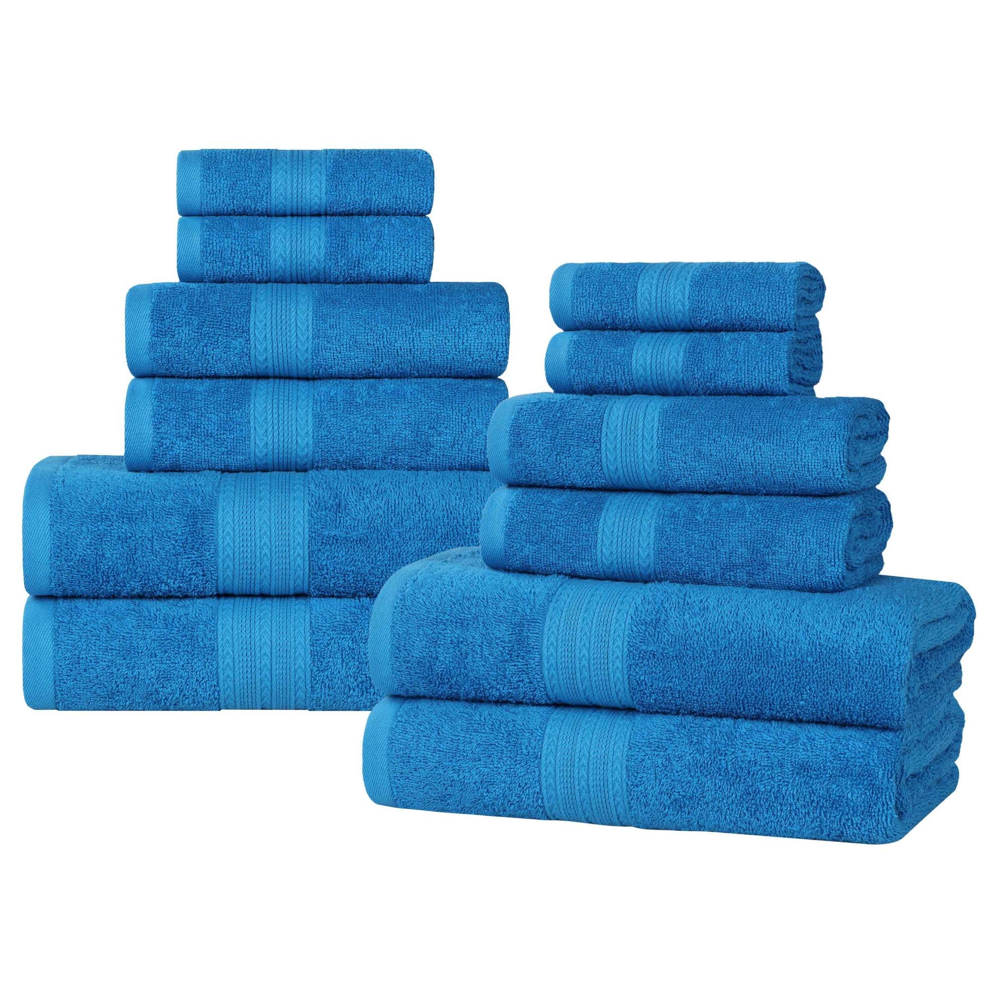Set di 12 asciugamani in cotone ecologico di qualità superiore per casa, dormitorio e appartamento. Assorbenti, ad asciugatura rapida, morbidi. Include 4 asciugamani da bagno, 4 per le mani e 4