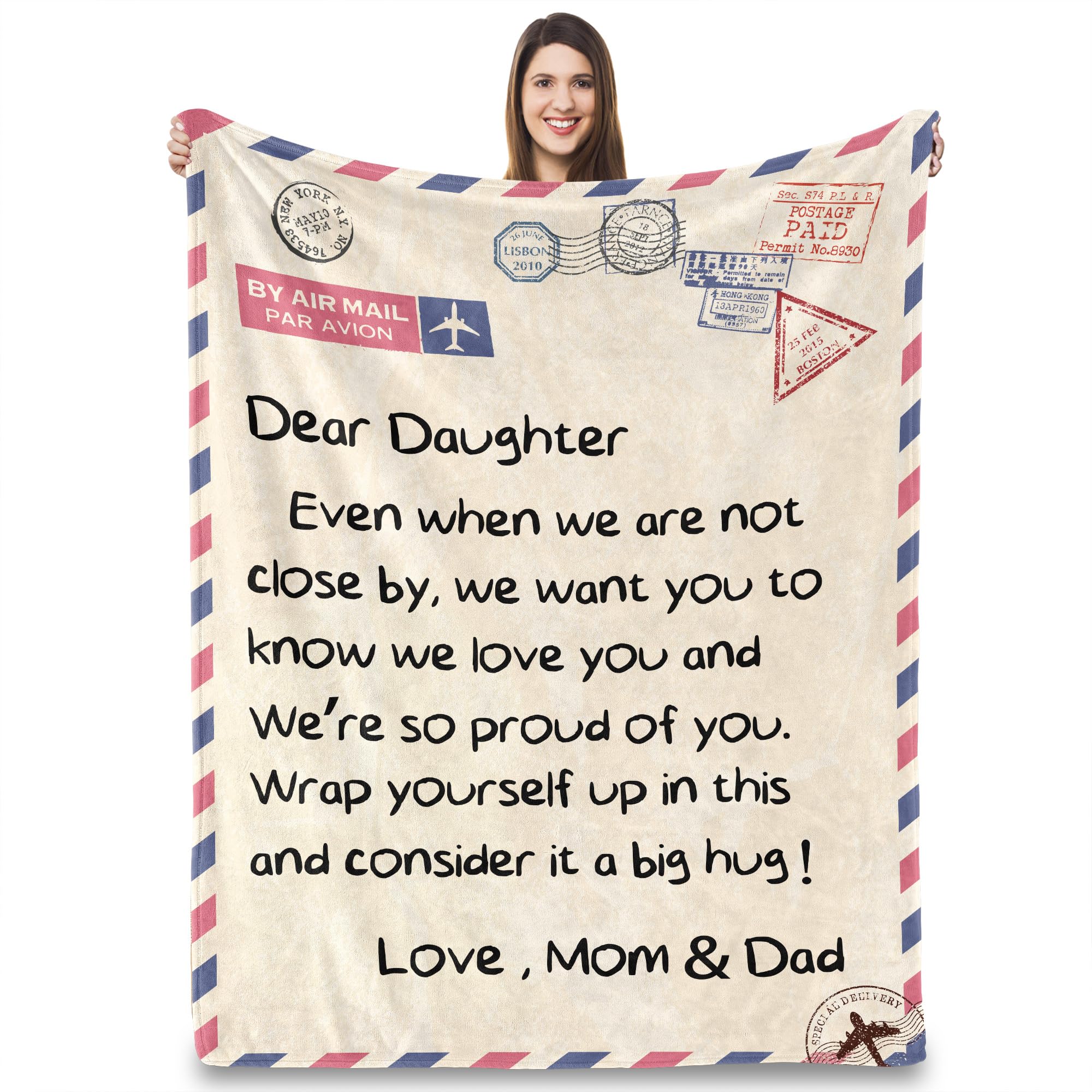 UFOORO Gifts from Mom and Dad, Throw Blanket Daughter Gifts from Mom and Dad, Birthday for Daughter Adult, Mothers Day to My Daughters Blanket from