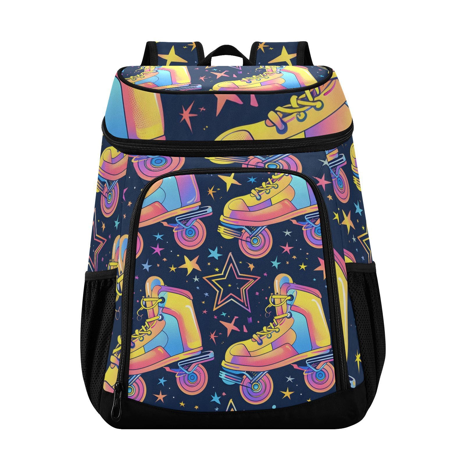Retro Rollers Skates Disco Cooler Backpack Cooler Insulated Leak Proof Lunch Backpack 36 Cans Waterproof Soft for Men Women Picnic Hiking Camping Beach