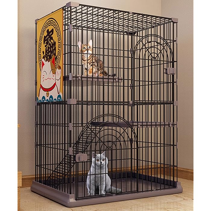 Buy Rness Large 3Tier Cat Cage Playpen Box Crate Kennel with a colour