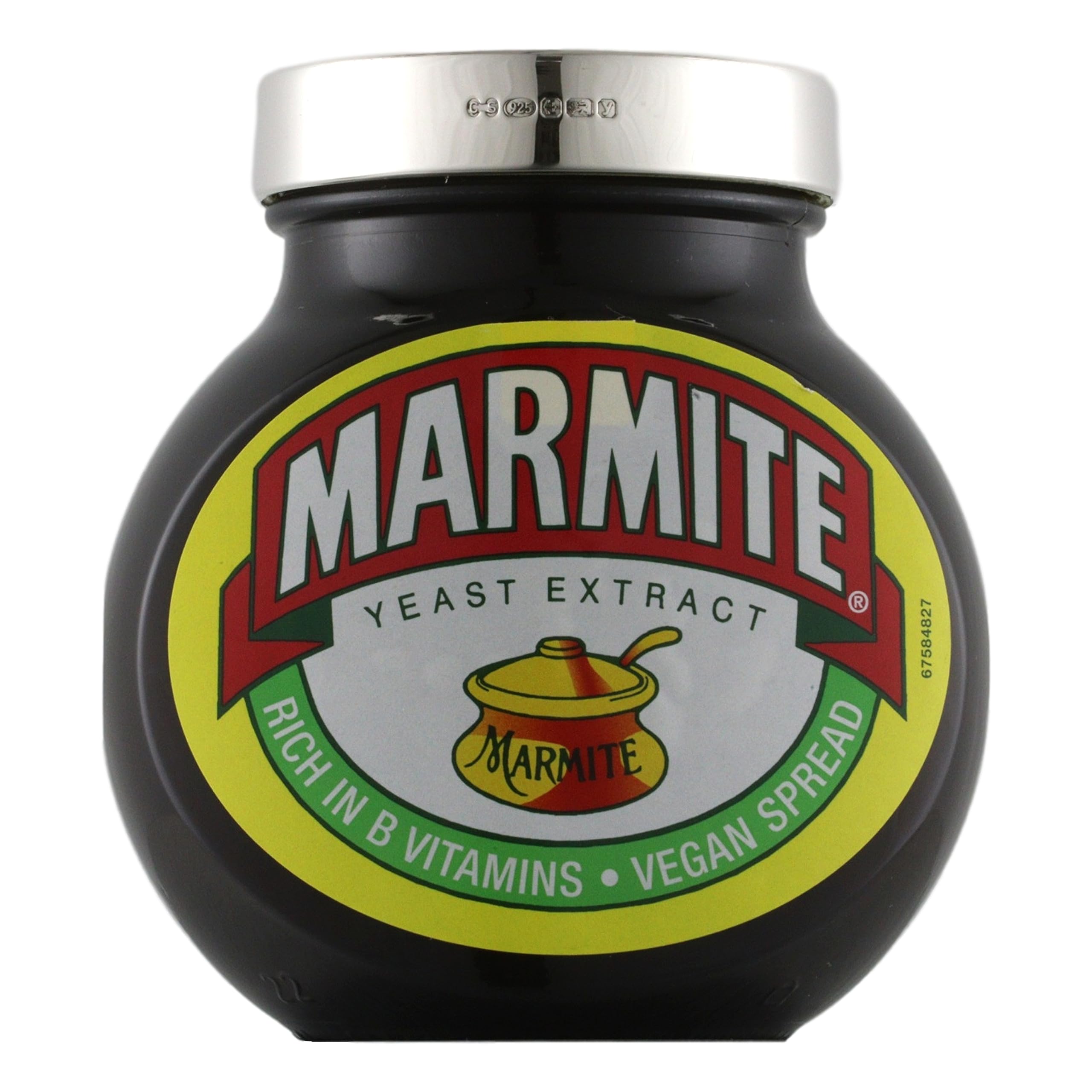 Cators Silver Sterling Lid - Marmite Jar (500 Grams) - Luxury Lid For Marmite Jars Made From Sterling Sturdy, Reusable & Washable