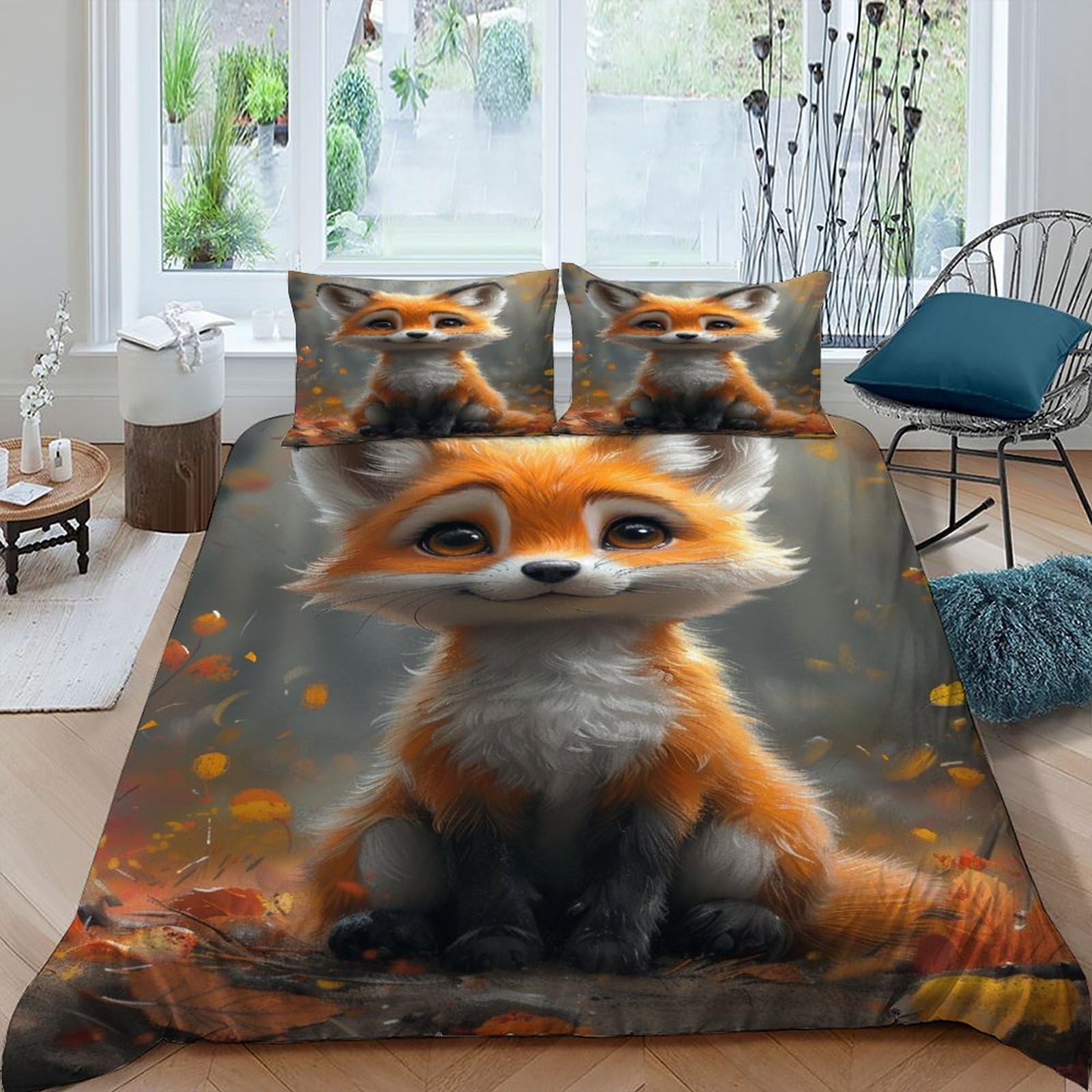 Parure de lit forest fox pour une décoration de chambre d'enfant naturelle