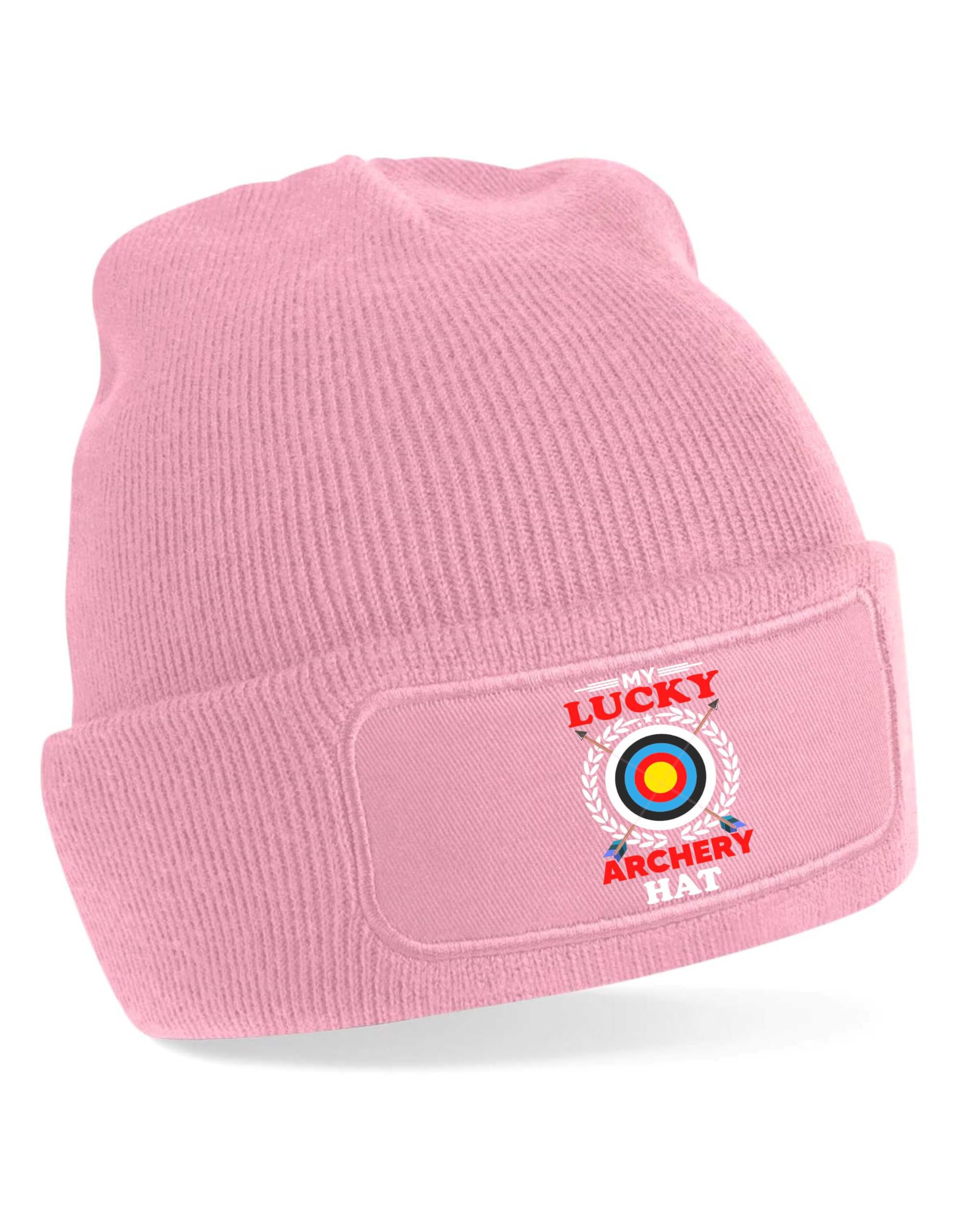 Print4U My Lucky Archery Beanie Hat Gift Father's Day Birthday Present Pink