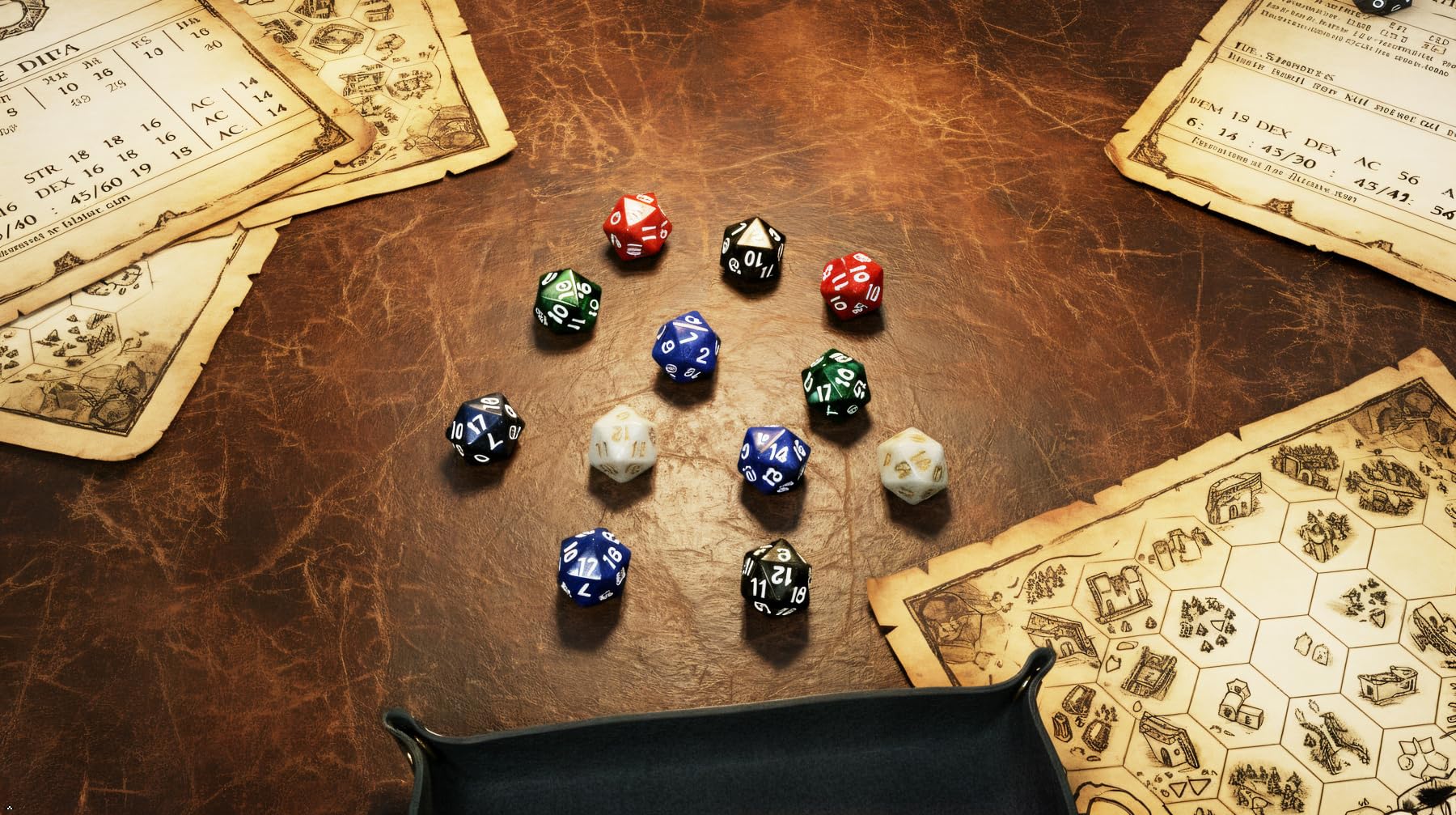 SmartDealsPro 12-Pack 20 Sided Dice D20 Large Pearl Polyhedral Spin Down Dice Die with Pouch for DND RPG MTG Table Game - Image 4