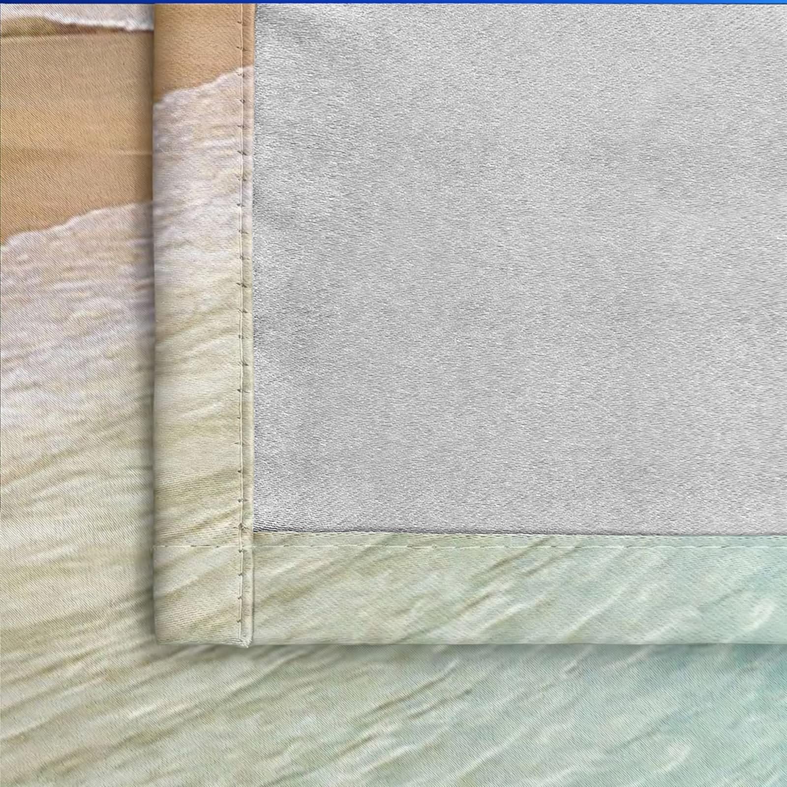 Zasłona okienna na poddaszu, zasłony do salonu niebieski zielony drzewo palmowe i plaża morska poliester 2 panele 264x244cm