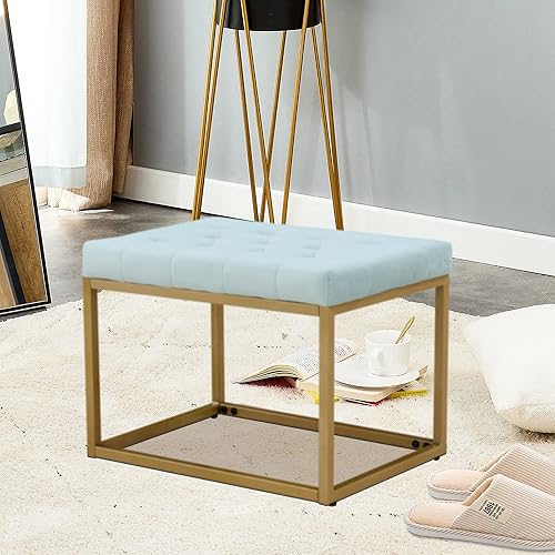 Miniatura 2 de Taburete de tocador con respaldo de mariposa, reposapiés redondo, banco otomano, silla de tocador, taburete de maquillaje, taburete redondo otomano