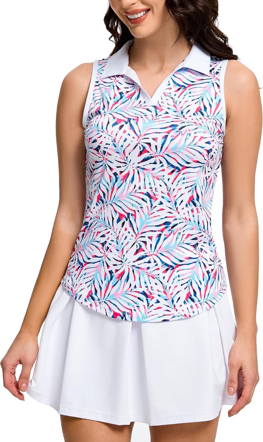 M MOTEEPI Womens Golf Shirts Sleeveless Polo Golf Shirts for Woman Quick Dry Ladies Tennis Tops Athletic Polo - Image 2