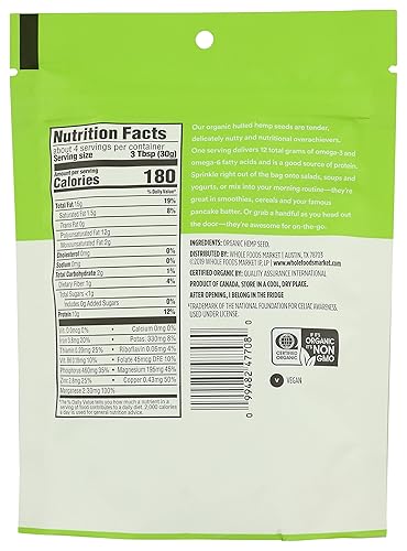 Miniatura 2 de 365 by Whole Foods Market Semillas de cáñamo orgánicas 4 onzas